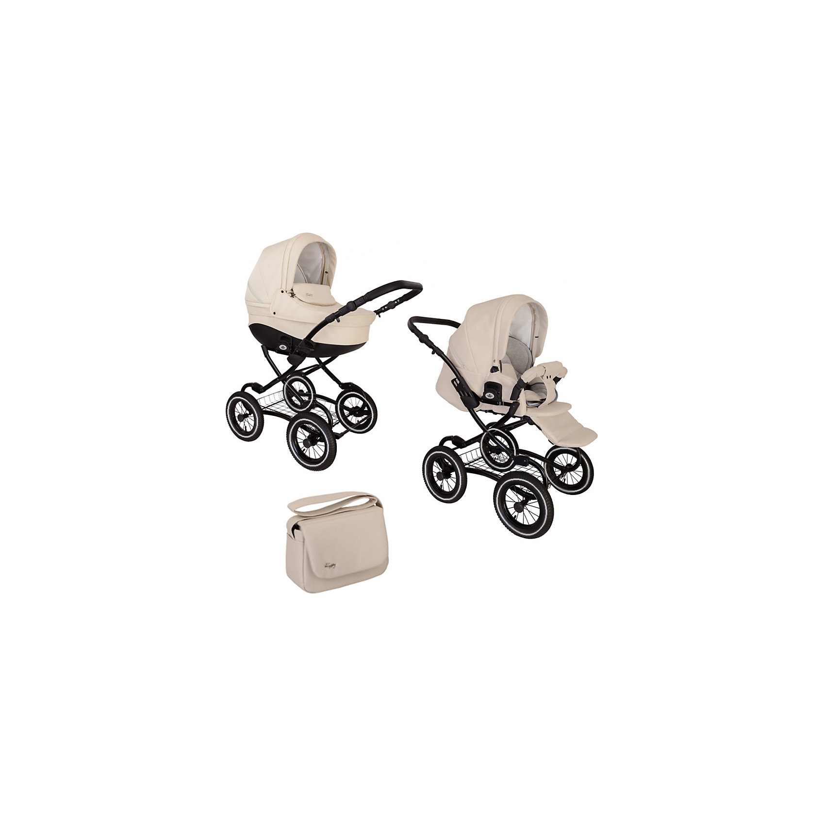 Коляска 2 в 1 Tutis Classic New кожа, кремовый Коляска 2 в 1 Tutis Classic New кожа, кремовыйКоляски 2 в 1<br>Характеристики коляски 2 в 1 Tutis Classic New<br><br>Люлька:<br><br>• хлопковая обивка люльки;<br>• подголовник;<br>• функция качания, когда люлька стоит на полу;<br>• вентиляционные отверстия на дне люльки;<br>• размер люльки: 87x39x22 см;<br>• вес люльки: 4,5 кг;<br>• вес коляски с люлькой: 15,3 кг.<br><br>Прогулочный блок: <br><br>• регулируемый наклон спинки, горизонтальное положение;<br>• регулируемая подножка;<br>• съемный бампер, мягкий разделитель для ножек;<br>• реверсивный прогулочный блок: положение «лицом к лицу», «лицом к дороге»;<br>• глубокий капюшон;<br>• размер прогулочного блока: 95x40x24 см;<br>• вес: 4,9 кг;<br>• вес коляски с прогулочным блоком: 15,7 кг.<br><br>Рама коляски:<br><br>• регулируемая по высоте ручка коляски;<br>• надувные колеса большого диаметра;<br>• металлическая корзина для покупок;<br>• компактное складывание «книжкой»;<br>• размер коляски в сложенном виде: 89x60x38 см;<br>• вес шасси с колесами: 10,8 кг;<br>• ширина колесной базы: 60 см.<br><br>Дополнительные аксессуары, которые входят в комплект:<br><br>• сумка для мамы;<br>• накидка на люльку;<br>• чехол на ножки;<br>• дождевик, москитная сетка;<br>• матрасик в люльку;<br>• инструкция. <br><br>Коляску 2 в 1 Classic New кожа, Tutis, цвет кремовый можно купить в нашем интернем-магазине.<br><br>Ширина мм: 920<br>Глубина мм: 600<br>Высота мм: 590<br>Вес г: 20800<br>Возраст от месяцев: 0<br>Возраст до месяцев: 36<br>Пол: Унисекс<br>Возраст: Детский<br>SKU: 5581865