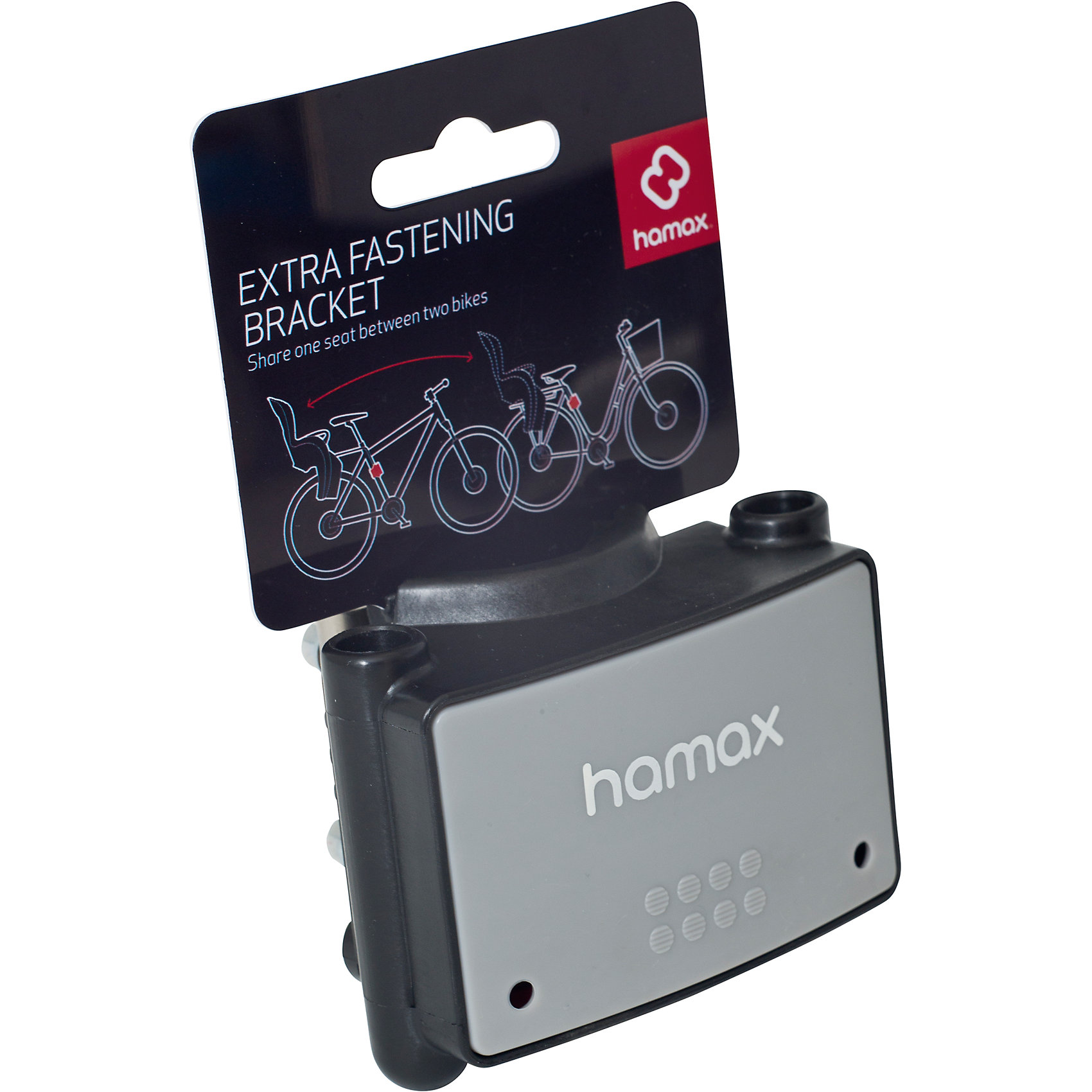 Фиксатор кресла Fastening Bracket, Hamax, серый Фиксатор кресла Fastening Bracket, Hamax, серыйАксеcсуары для велосипедов<br>Характеристики товара:<br><br>• цвет: серый<br>• совместим со всеми моделями велокресел HAMAX<br>• запасной держатель позволяет быстро переставлять велокресло с одного велосипеда на другой<br>• тип установки: на подседельную трубу<br>• подходит для рам диаметром 28-40 мм <br>• размеры 12х10х7 см<br>• вес: 600 гр.<br>• страна бренда: Польша<br>• страна производитель: Китай<br><br>Фиксатор кресла Fastening Bracket, Hamax, серый можно купить в нашем интернет-магазине.<br><br>Ширина мм: 110<br>Глубина мм: 165<br>Высота мм: 65<br>Вес г: 362<br>Возраст от месяцев: 9<br>Возраст до месяцев: 48<br>Пол: Унисекс<br>Возраст: Детский<br>SKU: 5582630