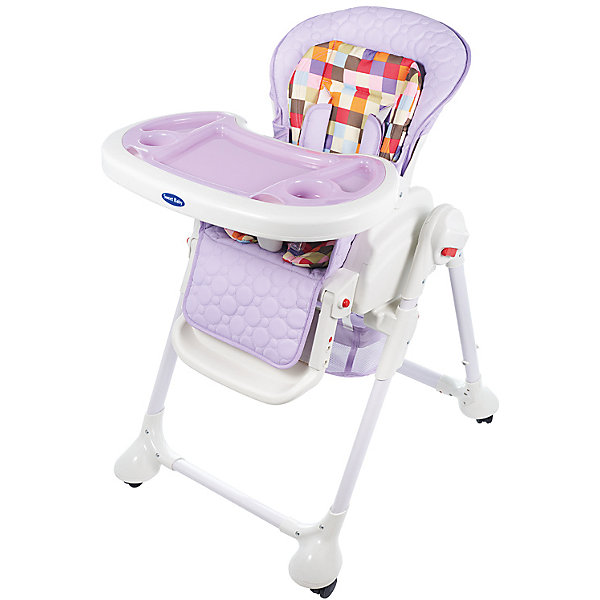 Стульчик для кормления Luxor Multicolor, Sweet Baby, Lilla Стульчик для кормления Luxor Multicolor, Sweet Baby, LillaСтульчики для кормления с 0 месяцев<br>Характеристика товара:<br><br>• цвет: Lilla (фиолетовый)<br>• используется в качестве стульчика для кормления или шезлонга для сна<br>• наклон спинки регулируется, устанавливается в горизонтальное положение<br>• регулируемая по высоте спинка (5 уровней)<br>• угол наклона спинки регулируется (3 положения)<br>• регулируемая длина подножки (3 уровня)<br>• чехол из экокожи<br>• яркий вкладыш из мягкой гипоаллергенной ткани (снимается)<br>• сетчато-текстильная корзина для аксессуаров<br>• 5-точечные ремни безопасности с надежным замком и мягкими накладками<br>• 3 позиции глубины и высоты подноса<br>• съемная верхняя накладка на поднос и 2 углубления для посуды<br>• 4 колеса со стоперами<br>• компактные размеры и устойчивость в сложенном виде<br>• возраст: от 0 месяцев<br>• материал рамы: металл, пластик<br>• страна производства: Китай<br>• вес: 15 кг<br>• размер упаковки: 91х30х65 см<br><br>Стульчик для кормления Luxor Multicolor Sweet Baby с уникальной функцией –<br>ручным механизмом качания!<br><br>Компактный стульчик для кормления теперь может быть и кроваткой – Вы сможете заняться любым делом, параллельно убаюкивая своего малыша.<br><br>Стульчик легко перемещается, а это значит, что Вы сможете убаюкать крошку там, где Вам удобно.<br><br>Стульчик для кормления Luxor Multicolor, Sweet Baby, Lilla можно купить в нашем интернет-магазине.<br><br>Ширина мм: 640<br>Глубина мм: 910<br>Высота мм: 300<br>Вес г: 17400<br>Возраст от месяцев: 0<br>Возраст до месяцев: 36<br>Пол: Унисекс<br>Возраст: Детский<br>SKU: 5583547