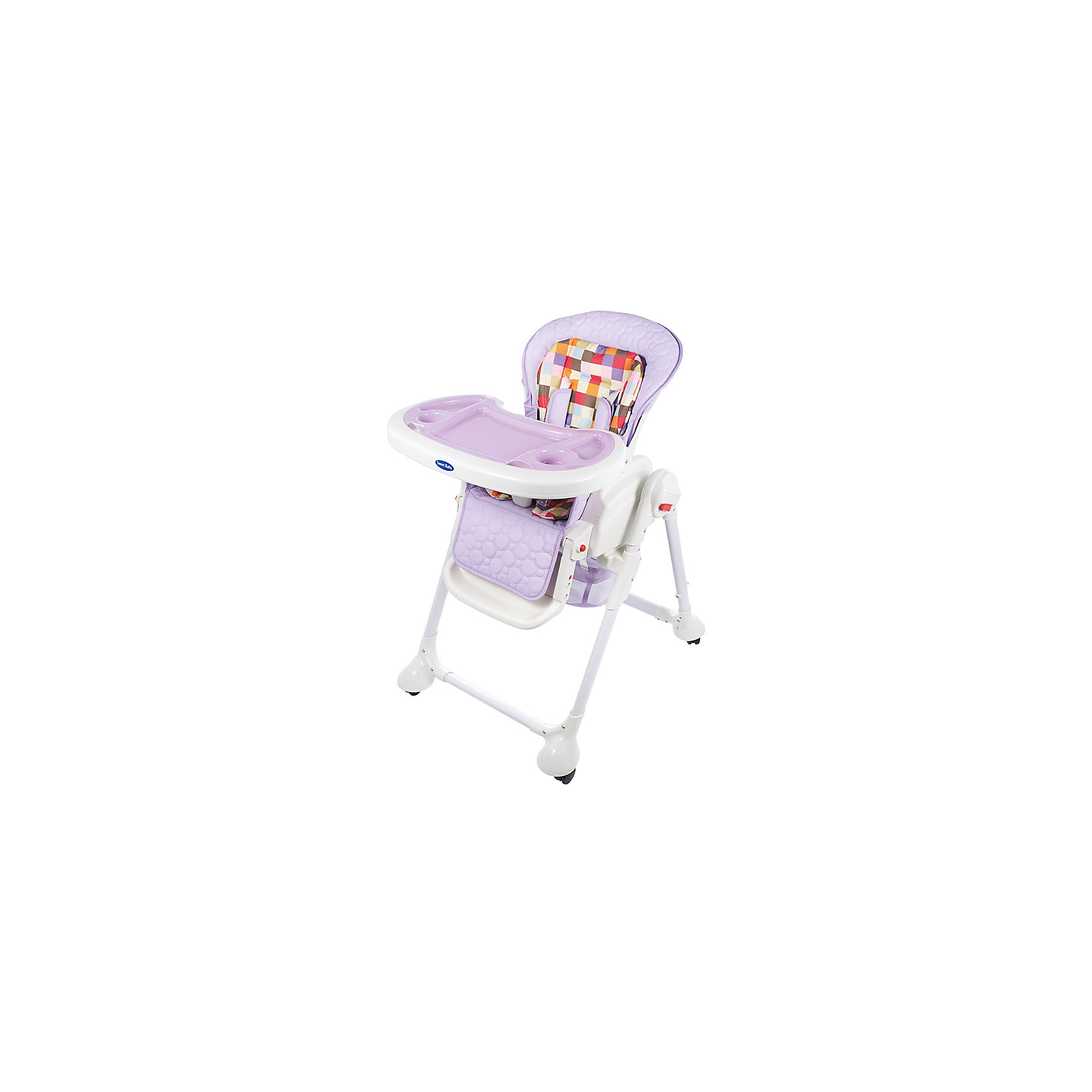 Стульчик для кормления Luxor Multicolor, Sweet Baby, Lilla Стульчик для кормления Luxor Multicolor, Sweet Baby, Lillaот рождения<br>Характеристика товара:<br><br>• цвет: Lilla (фиолетовый)<br>• используется в качестве стульчика для кормления или шезлонга для сна<br>• наклон спинки регулируется, устанавливается в горизонтальное положение<br>• регулируемая по высоте спинка (5 уровней)<br>• угол наклона спинки регулируется (3 положения)<br>• регулируемая длина подножки (3 уровня)<br>• чехол из экокожи<br>• яркий вкладыш из мягкой гипоаллергенной ткани (снимается)<br>• сетчато-текстильная корзина для аксессуаров<br>• 5-точечные ремни безопасности с надежным замком и мягкими накладками<br>• 3 позиции глубины и высоты подноса<br>• съемная верхняя накладка на поднос и 2 углубления для посуды<br>• 4 колеса со стоперами<br>• компактные размеры и устойчивость в сложенном виде<br>• возраст: от 0 месяцев<br>• материал рамы: металл, пластик<br>• страна производства: Китай<br>• вес: 15 кг<br>• размер упаковки: 91х30х65 см<br><br>Стульчик для кормления Luxor Multicolor Sweet Baby с уникальной функцией –<br>ручным механизмом качания!<br><br>Компактный стульчик для кормления теперь может быть и кроваткой – Вы сможете заняться любым делом, параллельно убаюкивая своего малыша.<br><br>Стульчик легко перемещается, а это значит, что Вы сможете убаюкать крошку там, где Вам удобно.<br><br>Стульчик для кормления Luxor Multicolor, Sweet Baby, Lilla можно купить в нашем интернет-магазине.<br><br>Ширина мм: 640<br>Глубина мм: 910<br>Высота мм: 300<br>Вес г: 17400<br>Возраст от месяцев: 0<br>Возраст до месяцев: 36<br>Пол: Унисекс<br>Возраст: Детский<br>SKU: 5583547
