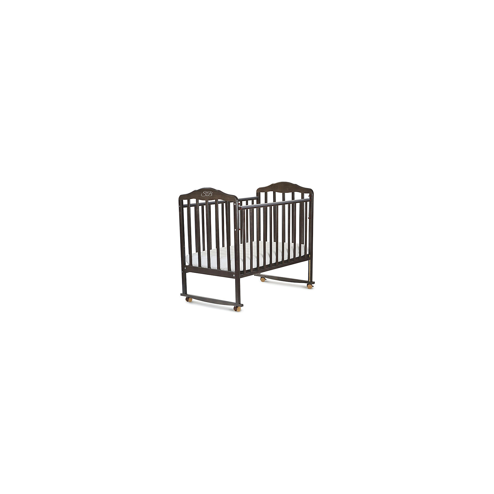 Кроватка Lorenzo Wenge, Sweet Baby, Венге Кроватка Lorenzo Wenge, Sweet Baby, ВенгеКроватки<br>Характеристики товара:<br><br>• цвет: венге<br>• колесики<br>• материал: дерево<br>• силиконовые накладки на бортики<br>• полозья для качания<br>• размер спального места: 120х60 см<br>• 2 уровня ложа<br><br>Кроватку Sweet Baby Lorenzo с комплектацией колёсо/качалка можно использовать в одном из 2-х вариантов – на качалке или прикрутить колёсики.<br><br>Округлые формы деталей не позволят Вашему малышу удариться, а передняя стенка особенно надежна и долговечна благодаря тому, что подвижна только верхняя планка.<br><br>Два уровня ложа позволяют менять глубину кроватки по мере роста малыша, опускаемая планка поможет без труда дотянуться до малыша в кроватке.<br><br>Расстояние между рейками не дает возможность ребенку застрять между ними во время сна.<br><br>Детская кровать Sweet Baby Lorenzo изготовлена из древесины березы, прочного и долговечного материала. <br><br>Кроватки для новорожденных SweetBaby обрабатываются нетоксичными лаками и красками, абсолютно безвредными для ребенка.<br><br>Кроватку Lorenzo Wenge, Sweet Baby можно купить в нашем интернет-магазине.<br><br>Ширина мм: 710<br>Глубина мм: 150<br>Высота мм: 1240<br>Вес г: 19000<br>Возраст от месяцев: 0<br>Возраст до месяцев: 36<br>Пол: Унисекс<br>Возраст: Детский<br>SKU: 5583571