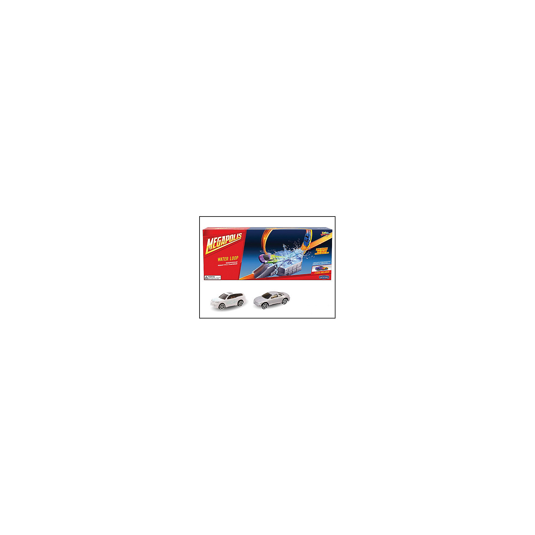 Металлическая машинка Color Twisters Water Splash-2 с треком, Autotime Металлическая машинка Color Twisters Water Splash-2 с треком, AutotimeМашинки<br>Металлическая машинка Color Twisters Water Splash-2 с треком, Autotime (Автотайм).<br><br>Характеристики:<br><br>• В наборе: 2 металлические машины, элементы для сборки трека с трамплином<br>• Материал: металл, прочный пластик<br>• Упаковка: картонная коробка<br>• Размер упаковки: 45,5х7х18 см.<br><br>Игровой набор Color Twisters Water Splash-2 с треком от Autotime (Автотайм)- мечта любого мальчишки! В него входят элементы для сборки трека-горки с трамплином и две металлические машинки белого и серебристого цвета, которые меняют свой цвет от соприкосновения с водой. Трек устанавливается таким образом, что машины съезжают сверху вниз, разгоняются, приобретая достаточную скорость, чтобы пройти через трамплин. После прохождения трамплина машины попадают в отсек с холодной водой и выезжают оттуда, с изменившимся цветом корпуса. Чем холоднее вода, тем интенсивней окрашивание. Изначальный цвет постепенно возвращается при комнатной температуре. Если же ребенок хочет, чтобы цвет вернулся немедленно, достаточно положить машину в горячую воду. При попадании небольшого количества воды на машину, она может поменять цвет частично. Ваш ребенок будет в восторге от такого подарка и проведет много увлекательных часов, играя с этим набором!<br><br>Металлическую машинку Color Twisters Water Splash-2 с треком, Autotime (Автотайм) можно купить в нашем интернет-магазине.<br><br>Ширина мм: 350<br>Глубина мм: 120<br>Высота мм: 158<br>Вес г: 500<br>Возраст от месяцев: 36<br>Возраст до месяцев: 2147483647<br>Пол: Мужской<br>Возраст: Детский<br>SKU: 5583855