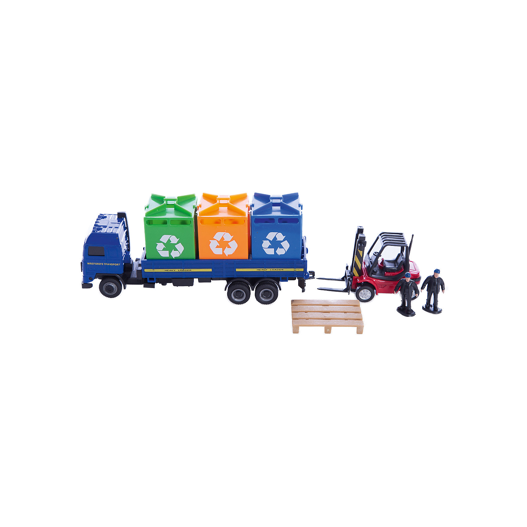 Набор Уборочная служба Cleaning service, Autotime Набор Уборочная служба Cleaning service, AutotimeМашинки<br>Набор Уборочная служба Cleaning service, Autotime (Автотайм).<br><br>Характеристики:<br><br>• В наборе: грузовик, автокар, 2 фигурки рабочих, платформа, 3 мусорных контейнера<br>• Материал: прочный пластик<br>• Упаковка: картонная коробка блистерного типа<br>• Размер упаковки: 24x6x16 см.<br><br>Этот игровой набор познакомит ребенка с техникой и приспособлениями, которые помогают содержать город в чистоте. В набор входят: автомобиль-мусоровоз, автокар с платформой, три контейнера для мусора и две фигурки рабочих. Колеса автомобиля и автокара вращаются.<br><br>Набор Уборочная служба Cleaning service, Autotime (Автотайм) можно купить в нашем интернет-магазине.<br><br>Ширина мм: 350<br>Глубина мм: 120<br>Высота мм: 158<br>Вес г: 800<br>Возраст от месяцев: 36<br>Возраст до месяцев: 2147483647<br>Пол: Мужской<br>Возраст: Детский<br>SKU: 5583858