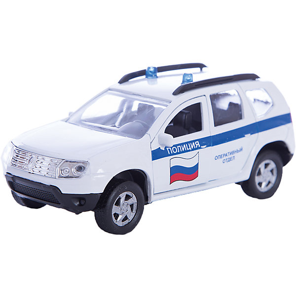 Машинка Renault Duster полиция 1:38, Autotime Машинка Renault Duster полиция 1:38, AutotimeМашинки<br>Машинка Renault Duster полиция 1:38, Autotime (Автотайм).<br><br>Характеристики:<br><br>• Масштаб 1:38<br>• Длина машинки: 11 см.<br>• Материал: металл, пластик<br>• Цвет: белый<br>• Упаковка: картонная коробка блистерного типа<br>• Размер упаковки: 16,5x5,7x7,2 см.<br><br>Машинка Renault Duster полиция от Autotime (Автотайм) является уменьшенной копией полицейского автомобиля. Renault Duster - компактный кроссовер. Название можно перевести как Пыльник, т.е. это внедорожник — автомобиль для пыльных дорог. Модель имеет высокую степень детализации. Корпус машинки изготовлен из металла, а все дополнительные элементы из пластика. Автомобиль очень реалистично раскрашен. Передние двери открываются, что позволяет рассмотреть салон изнутри в деталях. Машинка оснащена инерционным механизмом. Полицейская машинка Renault Duster станет хорошим подарком и ребенку, и коллекционеру моделей автомобилей.<br><br>Машинку Renault Duster полиция 1:38, Autotime (Автотайм) можно купить в нашем интернет-магазине.<br><br>Ширина мм: 165<br>Глубина мм: 57<br>Высота мм: 75<br>Вес г: 23<br>Возраст от месяцев: 36<br>Возраст до месяцев: 2147483647<br>Пол: Мужской<br>Возраст: Детский<br>SKU: 5583859