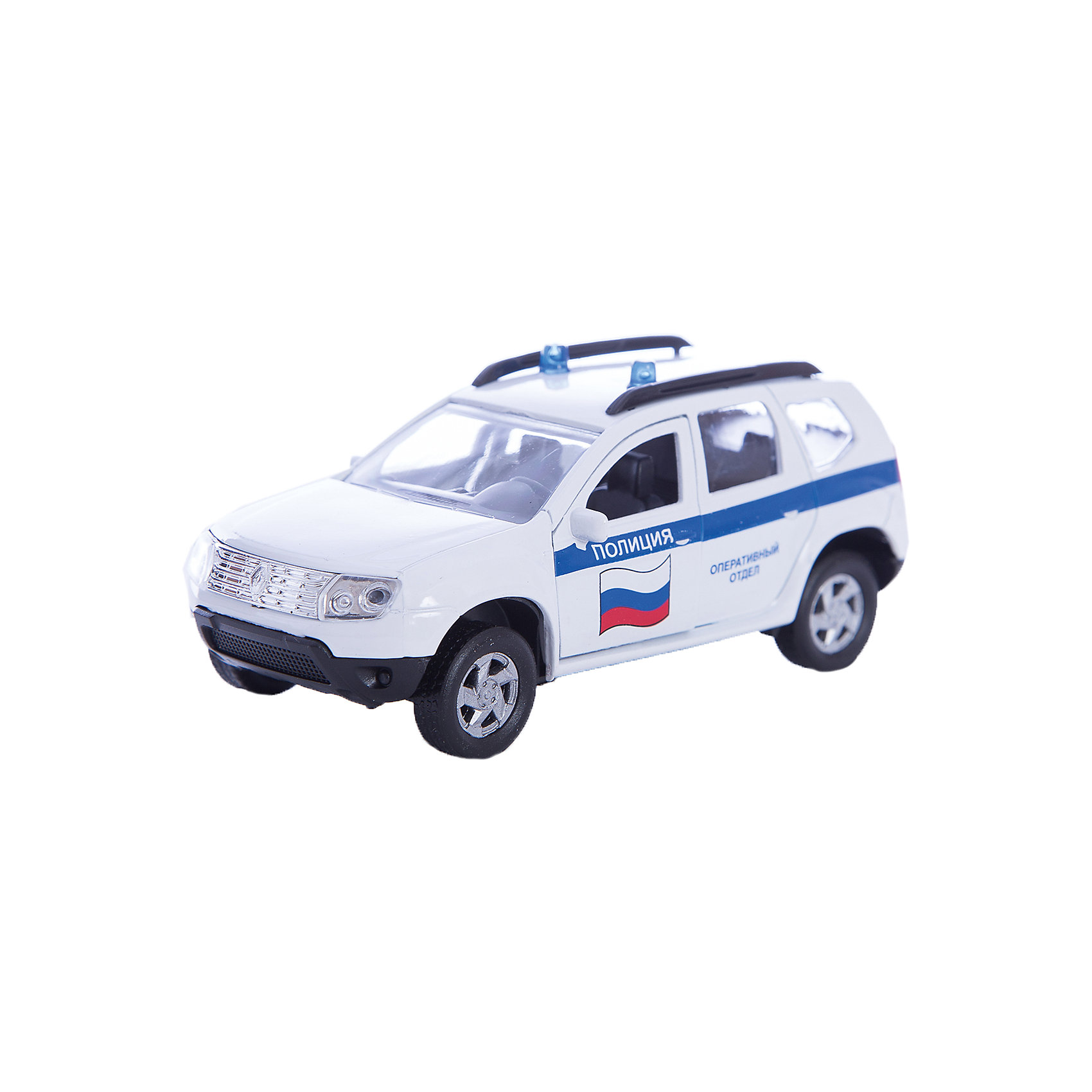 Машинка Renault Duster полиция 1:38, Autotime Машинка Renault Duster полиция 1:38, AutotimeМашинки<br>Машинка Renault Duster полиция 1:38, Autotime (Автотайм).<br><br>Характеристики:<br><br>• Масштаб 1:38<br>• Длина машинки: 11 см.<br>• Материал: металл, пластик<br>• Цвет: белый<br>• Упаковка: картонная коробка блистерного типа<br>• Размер упаковки: 16,5x5,7x7,2 см.<br><br>Машинка Renault Duster полиция от Autotime (Автотайм) является уменьшенной копией полицейского автомобиля. Renault Duster - компактный кроссовер. Название можно перевести как Пыльник, т.е. это внедорожник — автомобиль для пыльных дорог. Модель имеет высокую степень детализации. Корпус машинки изготовлен из металла, а все дополнительные элементы из пластика. Автомобиль очень реалистично раскрашен. Передние двери открываются, что позволяет рассмотреть салон изнутри в деталях. Машинка оснащена инерционным механизмом. Полицейская машинка Renault Duster станет хорошим подарком и ребенку, и коллекционеру моделей автомобилей.<br><br>Машинку Renault Duster полиция 1:38, Autotime (Автотайм) можно купить в нашем интернет-магазине.<br><br>Ширина мм: 165<br>Глубина мм: 57<br>Высота мм: 75<br>Вес г: 23<br>Возраст от месяцев: 36<br>Возраст до месяцев: 2147483647<br>Пол: Мужской<br>Возраст: Детский<br>SKU: 5583859