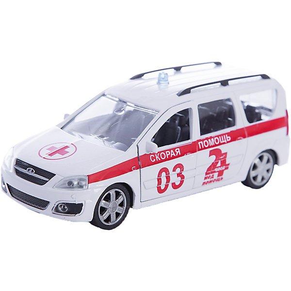 Машинка Lada Largus скорая помощь 1:38, Autotime Машинка Lada Largus скорая помощь 1:38, AutotimeМашинки<br>Машинка Lada Largus скорая помощь 1:38, Autotime (Автотайм).<br><br>Характеристики:<br><br>• Масштаб 1:38<br>• Цвет: белый<br>• Материал: металл, пластик<br>• Упаковка: картонная коробка блистерного типа<br>• Размер упаковки: 16,5x5,7x7,2 см.<br><br>Машинка Lada Largus скорая помощь от Autotime (Автотайм) является уменьшенной копией настоящего автомобиля. Модель отличается высокой степенью детализации. Корпус машинки металлический с пластиковыми элементами. Автомобиль очень реалистично раскрашен. Передние двери открываются, что позволяет рассмотреть салон изнутри в деталях. Машинка оснащена инерционным механизмом. Машинка Lada Largus скорая помощь, выпущенная в русской серии бренда Autotime (Автотайм), станет хорошим подарком и ребенку, и коллекционеру моделей автомобилей.<br><br>Машинку Lada Largus скорая помощь 1:38, Autotime (Автотайм) можно купить в нашем интернет-магазине.<br><br>Ширина мм: 165<br>Глубина мм: 57<br>Высота мм: 75<br>Вес г: 13<br>Возраст от месяцев: 36<br>Возраст до месяцев: 2147483647<br>Пол: Мужской<br>Возраст: Детский<br>SKU: 5583880