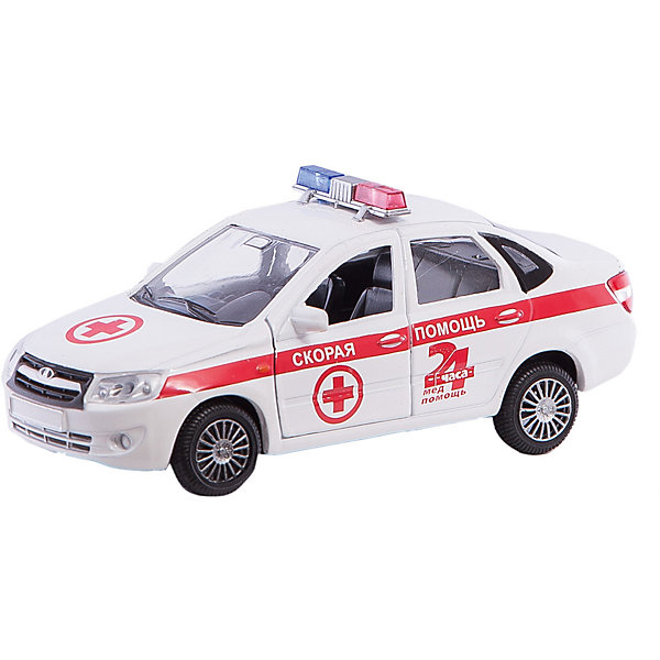 Машинка Lada Granta скорая помощь 1:36, Autotime Машинка Lada Granta скорая помощь 1:36, AutotimeМашинки<br>Характеристики товара:<br><br>• цвет: белый<br>• возраст: от 3 лет<br>• материал: металл, пластик<br>• размер: 16,5х7,х5,7 см<br>• вес: 100 г<br>• масштаб: 1:36<br>• колеса вращаются<br>• хорошая детализация<br>• открываются двери<br>• страна бренда: Россия<br>• страна производства: Китай<br><br>Коллекционная машинка LADA GRANTA скорая помощь от бренда AUTOTIME станет отличным подарком для мальчика. Подробная детализация машинки порадует увлеченного коллекционера, а открывающиеся двери и свободно вращающиеся колеса придутся по душе юному владельцу игрушечного гаража. Эта игрушка подарит восторг и радость вашему ребенку. <br><br>Игрушка также воздействует на наглядно-образное мышление, логическое мышление, развивает мелкую моторику. Изделие выполнено из сертифицированных материалов, безопасных для детей.<br><br>Машинку «Lada Granta» скорая помощь от бренда AUTOTIME можно купить в нашем интернет-магазине.<br><br>Ширина мм: 165<br>Глубина мм: 57<br>Высота мм: 75<br>Вес г: 13<br>Возраст от месяцев: 36<br>Возраст до месяцев: 2147483647<br>Пол: Мужской<br>Возраст: Детский<br>SKU: 5583889