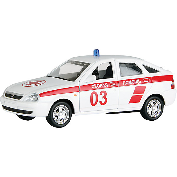 Машинка Lada Priora скорая помощь 1:36, Autotime Машинка Lada Priora скорая помощь 1:36, AutotimeМашинки<br>Характеристики товара:<br><br>• цвет: белый<br>• материал: металл, пластик<br>• размер: 16,5х7,х5,7 см<br>• вес: 100 г<br>• масштаб: 1:36<br>• прочный материал<br>• хорошая детализация<br>• открываются двери<br>• страна бренда: Россия<br>• страна производства: Китай<br><br>Коллекционная машинка LADA Priora скорая помощь от бренда AUTOTIME станет отличным подарком для мальчика. Подробная детализация машинки порадует увлеченного коллекционера, а открывающиеся двери и свободно вращающиеся колеса придутся по душе юному владельцу игрушечного гаража. Эта игрушка подарит восторг и радость вашему ребенку. <br><br>Игрушка также воздействует на наглядно-образное мышление, логическое мышление, развивает мелкую моторику. Изделие выполнено из сертифицированных материалов, безопасных для детей.<br><br>Машинку «Lada Priora» скорая помощь от бренда AUTOTIME можно купить в нашем интернет-магазине.<br><br>Ширина мм: 165<br>Глубина мм: 57<br>Высота мм: 75<br>Вес г: 13<br>Возраст от месяцев: 36<br>Возраст до месяцев: 2147483647<br>Пол: Мужской<br>Возраст: Детский<br>SKU: 5583902