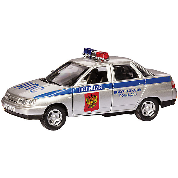 Машинка Lada 110 полиция 1:36, Autotime Машинка Lada 110 полиция 1:36, AutotimeМашинки<br>Характеристики товара:<br><br>• цвет: серебро<br>• материал: металл, пластик<br>• размер: 16,5х7,х5,7 см<br>• вес: 100 г<br>• масштаб: 1:36<br>• прочный материал<br>• хорошая детализация<br>• открываются двери<br>• страна бренда: Россия<br>• страна производства: Китай<br><br>Коллекционная машинка LADA 110 полиция от бренда AUTOTIME станет отличным подарком для мальчика. Подробная детализация машинки порадует увлеченного коллекционера, а открывающиеся двери и свободно вращающиеся колеса придутся по душе юному владельцу игрушечного гаража. Эта игрушка подарит восторг и радость вашему ребенку. <br><br>Игрушка также воздействует на наглядно-образное мышление, логическое мышление, развивает мелкую моторику. Изделие выполнено из сертифицированных материалов, безопасных для детей.<br><br>Машинку «Lada 110» полиция от бренда AUTOTIME можно купить в нашем интернет-магазине.<br><br>Ширина мм: 165<br>Глубина мм: 57<br>Высота мм: 75<br>Вес г: 13<br>Возраст от месяцев: 36<br>Возраст до месяцев: 2147483647<br>Пол: Мужской<br>Возраст: Детский<br>SKU: 5583926