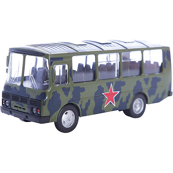 Машинка ПАЗ-32053 армейский 1:43, Autotime Машинка ПАЗ-32053 армейский 1:43, AutotimeВоенный транспорт<br>Характеристики товара:<br><br>• цвет: зеленый<br>• материал: металл, пластик<br>• размер упаковки: 22х7х17 см<br>• вес: 100 г<br>• масштаб: 1:43<br>• хорошая детализация<br>• вращаются колеса<br>• коллекционная<br>• страна бренда: Россия<br>• страна производства: Китай<br><br>Металлическая машинка ПАЗ-32053 от бренда AUTOTIME придется по душе мальчикам. Это идеальный подарок для ценителя и коллекционера автомобилей, которые выполнены с подробной детализацией. Игрушка является настоящей копией автобуса. Колеса машинки вращаются. Поэтому она может стать и частью коллекции, и выступать отдельной игрушкой.<br><br>Машинка может выполнять сразу несколько функций: развлекать ребенка, помогать вырабатывать практические качества: ловкость, координацию, мелкую моторику. Также в процессе увлекательной игры развивается фантазия ребенка. Изделие выполнено из сертифицированных материалов, безопасных для детей.<br><br>Машинку ПАЗ-32053 армейский от бренда AUTOTIME можно купить в нашем интернет-магазине.<br><br>Ширина мм: 165<br>Глубина мм: 57<br>Высота мм: 75<br>Вес г: 13<br>Возраст от месяцев: 36<br>Возраст до месяцев: 2147483647<br>Пол: Мужской<br>Возраст: Детский<br>SKU: 5583988