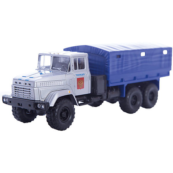 Машинка KRAZ-6322 полиция, Autotime Машинка KRAZ-6322 полиция, AutotimeМашинки<br>Характеристики товара:<br><br>• цвет: синий<br>• материал: металл, пластик<br>• длина: 20 см<br>• размер упаковки: 22х7х17 см<br>• вес: 100 г<br>• масштаб: 1:43<br>• хорошая детализация<br>• вращаются колеса<br>• коллекционная<br>• страна бренда: Россия<br>• страна производства: Китай<br><br>Многие мальчики в детстве мечтают стать героями. Эта машинка позволит вашему ребенку представить себя на месте отважного спасателя! Коллекционная модель машины - это уменьшенная копия грузовика. Данная модель выполнена с тщательной детализацией и представлена в масштабе 1:43. Кабина грузовика окрашена в характерный цвет. <br><br>Машинка может выполнять сразу несколько функций: развлекать ребенка, помогать вырабатывать практические качества: ловкость, координацию, мелкую моторику. Также в процессе увлекательной игры развивается фантазия ребенка. Изделие выполнено из сертифицированных материалов, безопасных для детей. Машинка стимулирует двигательную активность ребенка, дает представление об устройстве автомобиля. Эта модель станет отличным подарком как отдельная игрушка, а также может пополнить коллекцию юного ценителя техники.<br><br>Машинку KRAZ-6322 полиция от бренда AUTOTIME можно купить в нашем интернет-магазине.<br><br>Ширина мм: 250<br>Глубина мм: 95<br>Высота мм: 110<br>Вес г: 25<br>Возраст от месяцев: 36<br>Возраст до месяцев: 2147483647<br>Пол: Мужской<br>Возраст: Детский<br>SKU: 5584001