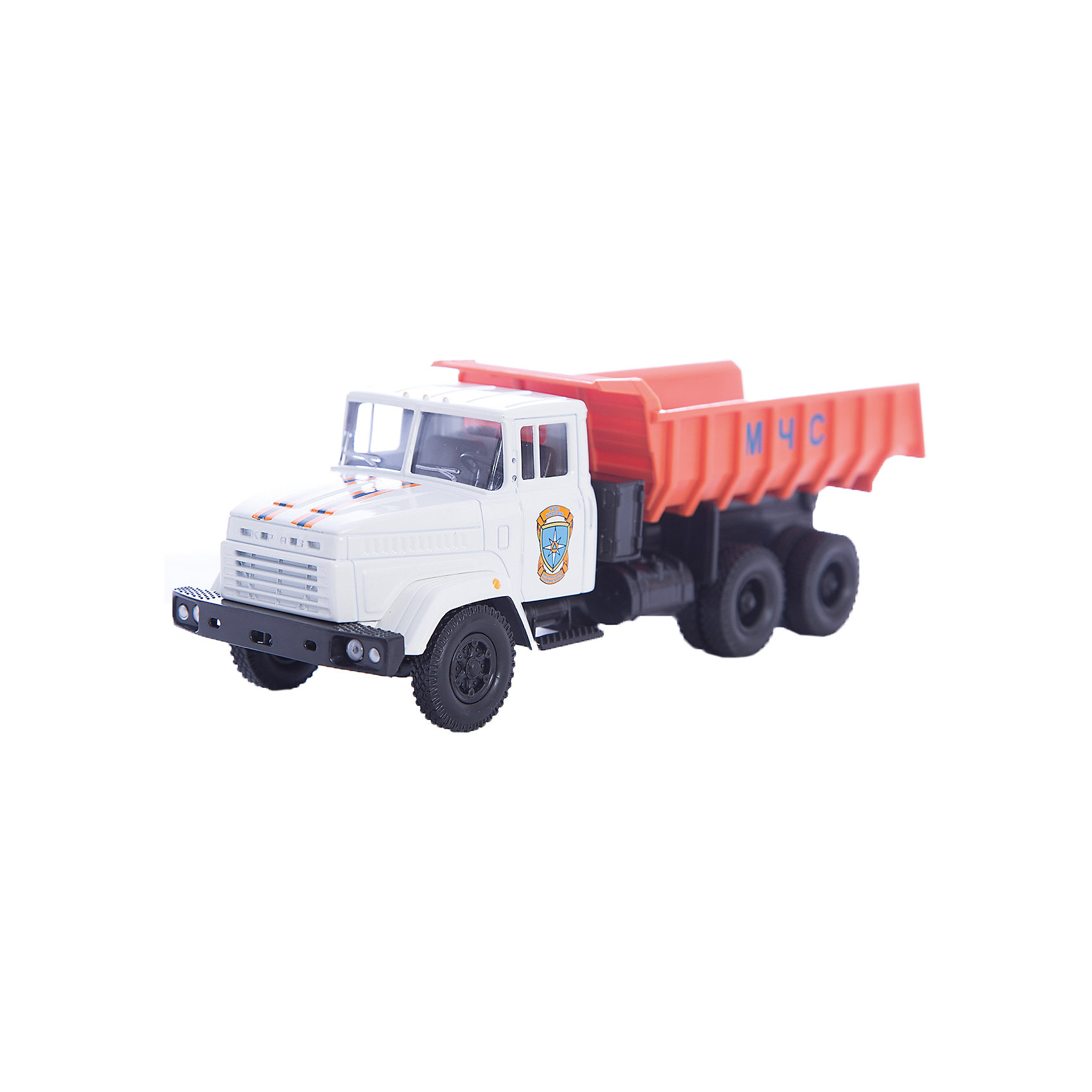 Машинка KRAZ-6510 МЧС, Autotime Машинка KRAZ-6510 МЧС, AutotimeМашинки<br>Характеристики товара:<br><br>• цвет: бело-оранжевый<br>• материал: металл, пластик<br>• длина: 20 см<br>• размер упаковки: 22х7х17 см<br>• вес: 100 г<br>• масштаб: 1:43<br>• хорошая детализация<br>• вращаются колеса<br>• коллекционная<br>• страна бренда: Россия<br>• страна производства: Китай<br><br>Многие мальчики в детстве мечтают стать героями. Эта машинка позволит вашему ребенку представить себя на месте отважного спасателя! Коллекционная модель машины - это уменьшенная копия грузовика. Данная модель выполнена с тщательной детализацией и представлена в масштабе 1:43. Кабина грузовика окрашена в характерный цвет. <br><br>Машинка может выполнять сразу несколько функций: развлекать ребенка, помогать вырабатывать практические качества: ловкость, координацию, мелкую моторику. Также в процессе увлекательной игры развивается фантазия ребенка. Изделие выполнено из сертифицированных материалов, безопасных для детей. Машинка стимулирует двигательную активность ребенка, дает представление об устройстве автомобиля. Эта модель станет отличным подарком как отдельная игрушка, а также может пополнить коллекцию юного ценителя техники.<br><br>Машинку KRAZ-6510 МЧС от бренда AUTOTIME можно купить в нашем интернет-магазине.<br><br>Ширина мм: 250<br>Глубина мм: 95<br>Высота мм: 110<br>Вес г: 25<br>Возраст от месяцев: 36<br>Возраст до месяцев: 2147483647<br>Пол: Мужской<br>Возраст: Детский<br>SKU: 5584003