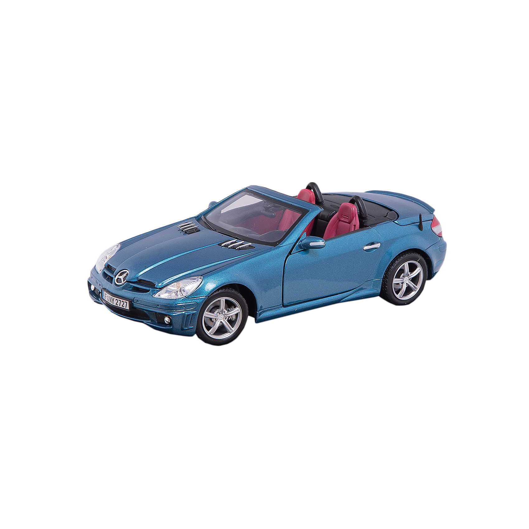 Машинка Mercedes-Benz SLK55 AMG 1:18, Autotime Машинка Mercedes-Benz SLK55 AMG 1:18, AutotimeМашинки<br>Характеристики товара:<br><br>• цвет: черный, белый<br>• возраст: от 3 лет<br>• материал: металл, пластик<br>• масштаб: 1:18<br>• колеса поворачиваются<br>• открывается капот и багажник<br>• двери открываются<br>• размер упаковки: 12х31х16 см<br>• вес с упаковкой: 300 г<br>• страна бренда: Россия, Китай<br>• страна изготовитель: Китай<br><br>Эта модель представляет собой миниатюрную копию реально существующей машины. Она отличается высокой детализацией, является коллекционной моделью. <br><br>Сделана машинка из прочного и безопасного материала. Корпус - из металла. Благодаря прозрачным стеклам виден подробно проработанный салон.<br><br>Машинку «Mercedes-Benz SLK55 AMG 1:18», Autotime (Автотайм) можно купить в нашем интернет-магазине.<br><br>Ширина мм: 350<br>Глубина мм: 158<br>Высота мм: 120<br>Вес г: 15<br>Возраст от месяцев: 36<br>Возраст до месяцев: 2147483647<br>Пол: Мужской<br>Возраст: Детский<br>SKU: 5584120