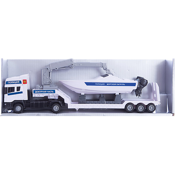 Машинка Scania полиция, с катером 1:48, Autotime Машинка Scania полиция, с катером 1:48, AutotimeМашинки<br>Характеристики товара:<br><br>• цвет: белый<br>• возраст: от 3 лет<br>• материал: металл, пластик<br>• масштаб: 1:48<br>• колеса крутятся<br>• инерционный механизм<br>• катер в комплекте<br>• размер упаковки: 35х6х11 см<br>• вес с упаковкой: 300 г<br>• страна бренда: Россия, Китай<br>• страна изготовитель: Китай<br><br>Такая машинка представляет собой миниатюрную копию полицейской машины с катером. Она отличается высокой детализацией, является коллекционной моделью. <br><br>Сделана машинка из прочного и безопасного материала. Корпус - из металла и пластика.<br><br>Машинку «Scania полиция, с катером 1:48», Autotime (Автотайм) можно купить в нашем интернет-магазине.<br><br>Ширина мм: 362<br>Глубина мм: 114<br>Высота мм: 146<br>Вес г: 15<br>Возраст от месяцев: 36<br>Возраст до месяцев: 2147483647<br>Пол: Мужской<br>Возраст: Детский<br>SKU: 5584132