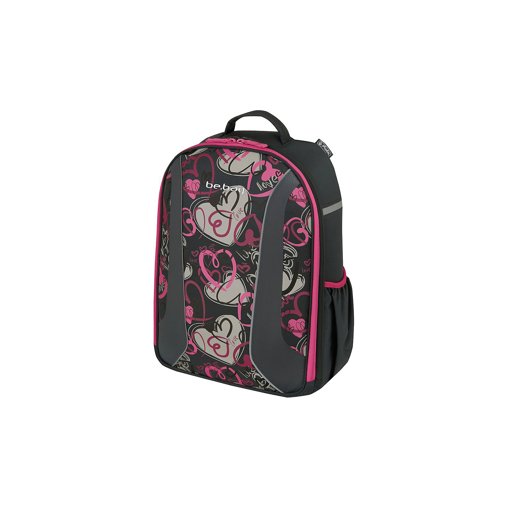 Herlitz Рюкзак be.bag AIRGO Hearts, без наполнения Herlitz Рюкзак be.bag AIRGO Hearts, без наполненияРанцы<br>Рюкзак BE. BAG AIRGO Hearts<br>- размеры 43х32х18см<br>- прочный корпус из жесткого материала<br>- два больших внутренних отделения<br>- эргономичная спинка <br>- 3-уровневая система регулировки лямок Ergo System ES2 <br>- светоотражатели<br>- органайзер внутри - вмещает А4 лямки настраиваюется под рост ребенка -вес 900г объем 18л<br><br>Ширина мм: 320<br>Глубина мм: 430<br>Высота мм: 180<br>Вес г: 950<br>Возраст от месяцев: 96<br>Возраст до месяцев: 144<br>Пол: Женский<br>Возраст: Детский<br>SKU: 5595040