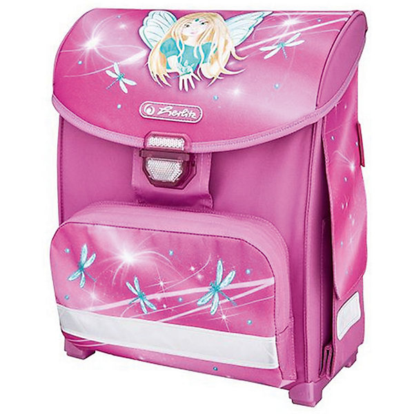 Ранец Herlitz SMART Fairy, без наполнения Ранец Herlitz SMART Fairy, без наполненияРанцы<br>Ранец SMART Fairy<br>Описание: размер 38х30х21см <br>-полиэстер<br>- замок-защелка легко открывается и закрывается благодаря специальному клапану,<br>- 2 внутренних отделения<br>- расписание уроков под крышкой ранца<br>- передний наружный карман на «молнии»<br>- водоотталкивающая ткань<br>- светоотражатели 3M на переднем кармане, боковых карманах и лямках<br>- прочные пластиковые ножки, защищающие дно от загрязнения<br>- 2 боковых раскладывающихся кармана на «липучке»<br>- эргономичная спинка и уплотненные регулируемые лямки из вентилируемого материала.<br>лямки настраиваются под рост ребенка -вмещает А4 -вес 850г объем 13л<br><br>Ширина мм: 300<br>Глубина мм: 380<br>Высота мм: 210<br>Вес г: 950<br>Возраст от месяцев: 72<br>Возраст до месяцев: 120<br>Пол: Женский<br>Возраст: Детский<br>SKU: 5595046