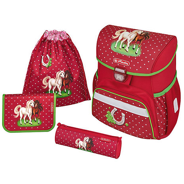 Ранец HerlitzLOOP PLUS Horses, с наполнением Ранец HerlitzLOOP PLUS Horses, с наполнениемРанцы<br>Ранец LOOP PLUS Horses с наполнением<br> - пенал с наполнением 16 предметов<br>- пенал-косметичка<br>- мешок для обуви<br>размер ранца 37х31х24см <br>-полиэстер<br>- замок-защелка легко открывается и закрывается благодаря специальному клапану,<br>- 2 внутренних отделения<br>- расписание уроков под крышкой ранца<br>- передний наружный карман на «молнии»<br>- водоотталкивающая ткань<br>- светоотражатели 3M на переднем кармане, боковых карманах и лямках<br>- прочное пластиковое дно защищающие от загрязнения<br>- 2 боковых кармана на резиночке<br>- эргономичная спинка и уплотненные регулируемые лямки из вентилируемого материала.<br>настраивается под рост ребенка -вес менее 1000 гр вмещает А4 лямки настриваются под рост ребенка<br><br>Ширина мм: 9999<br>Глубина мм: 9999<br>Высота мм: 9999<br>Вес г: 1180<br>Возраст от месяцев: 72<br>Возраст до месяцев: 120<br>Пол: Женский<br>Возраст: Детский<br>SKU: 5595052