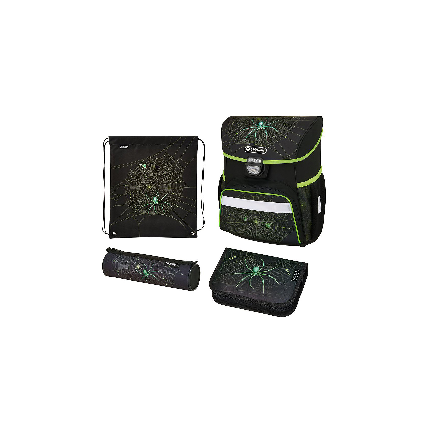 Herlitz Ранец LOOP PLUS Spider, с наполнением Herlitz Ранец LOOP PLUS Spider, с наполнениемРанцы<br>Ранец LOOP PLUS Spider с наполнением<br> - пенал с наполнением 16 предметов<br>- пенал-косметичка<br>- мешок для обуви<br>размер 37х31х24см <br>-полиэстер<br>- замок-защелка легко открывается и закрывается благодаря специальному клапану,<br>- 2 внутренних отделения<br>- расписание уроков под крышкой ранца<br>- передний наружный карман на «молнии»<br>- водоотталкивающая ткань<br>- светоотражатели 3M на переднем кармане, боковых карманах и лямках<br>- прочное пластиковое дно защищающие от загрязнения<br>- 2 боковых кармана на резиночке<br>- эргономичная спинка и уплотненные регулируемые лямки из вентилируемого материала.<br>вес менее 1000 гр вмещает А4 подходит для младшей и средней школы<br><br>Ширина мм: 310<br>Глубина мм: 370<br>Высота мм: 240<br>Вес г: 1180<br>Возраст от месяцев: 72<br>Возраст до месяцев: 120<br>Пол: Мужской<br>Возраст: Детский<br>SKU: 5595055
