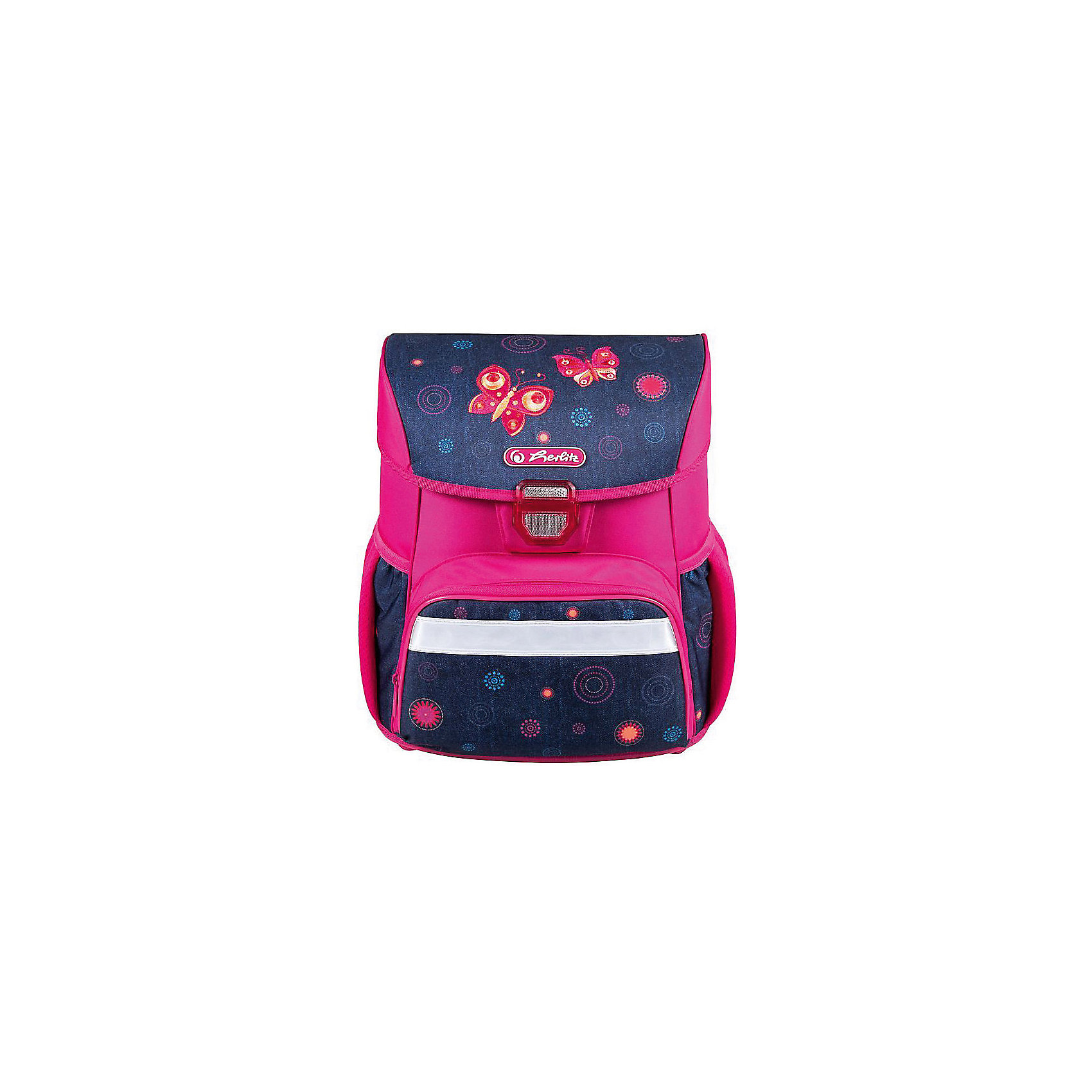 Ранец Herlitz LOOP Butterfly Dreams, без наполнения Ранец Herlitz LOOP Butterfly Dreams, без наполненияРанцы<br>Ранец LOOP Butterfly Dreams без наполнения<br>Описание:<br>размер 37х31х24см <br>-полиэстер<br>- замок-защелка легко открывается и закрывается благодаря специальному клапану,<br>- 2 внутренних отделения<br>- расписание уроков под крышкой ранца<br>- передний наружный карман на «молнии»<br>- водоотталкивающая ткань<br>- светоотражатели 3M на переднем кармане, боковых карманах и лямках<br>- прочное пластиковое дно защищающие от загрязнения<br>- 2 боковых кармана на резиночке<br>- эргономичная спинка и уплотненные регулируемые лямки из вентилируемого материала.<br>вес 850г вмещает А4 лямки настраиваются под рост ребенка<br><br>Ширина мм: 310<br>Глубина мм: 370<br>Высота мм: 240<br>Вес г: 890<br>Возраст от месяцев: 72<br>Возраст до месяцев: 120<br>Пол: Женский<br>Возраст: Детский<br>SKU: 5595059