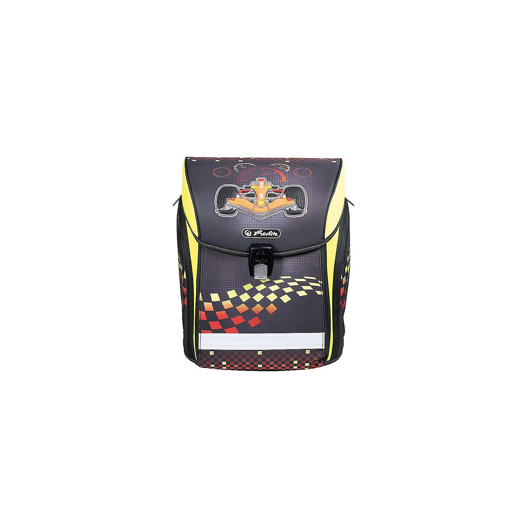 Herlitz Ранец MIDI NEW Formula 1, без наполнения Herlitz Ранец MIDI NEW Formula 1, без наполненияРанцы<br>Ранец NEW MIDI Formula 1 без наполнения<br>- полиэстер<br>размер 38х32х26см <br>- Новый магнитный замок Fidlock;<br>- 2 внутренних отделения с карманом для учебников,<br>- 1 внутренний карман на молнии,<br>- расписание уроков,<br>- дно из жесткого пластика,<br>- Удобный, интегрированный передний карман в корпус ранца.<br>- водоотталкивающая ткань,<br>- светоотражатели 3M на переднем кармане, боковых карманах и лямках, на крышке ранца светоотражающий кант<br>- 2 просторных боковых кармана на молнии,<br>- эргономичная спинка и уплотненные регулируемые лямки из вентилируемого материала, <br>вес около 1000 гр<br><br>Ширина мм: 370<br>Глубина мм: 380<br>Высота мм: 220<br>Вес г: 1100<br>Возраст от месяцев: 72<br>Возраст до месяцев: 120<br>Пол: Мужской<br>Возраст: Детский<br>SKU: 5595067