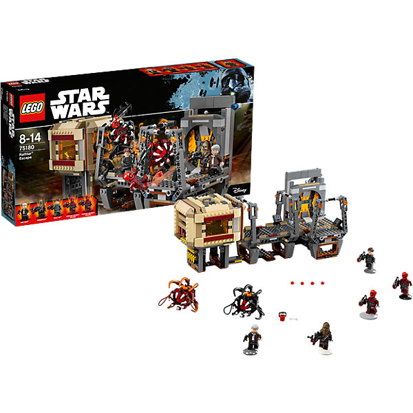 Конструктор Lego Star Wars 75180: Побег Рафтара Конструктор Lego Star Wars 75180: Побег РафтараКонструкторы Лего<br>Характеристики товара:<br><br>• возраст: от 8 лет;<br>• материал: пластик;<br>• в комплекте: 836 деталей;<br>• количество минифигурок: 5;<br>• размер упаковки: 54х28,2х7,9 см;<br>• вес упаковки: 1,12 кг;<br>• страна производитель: Чехия.<br><br>Конструктор Lego Star Wars «Побег Рафтара» создан по мотивам 7 эпизода известной космической саги «Звездные войны: Пробуждение силы». Хан Соло и Чубакка атакуют группировки контрабандистов, которые пришли потребовать с Хана Соло его долги. Сражение происходит на корабле, на котором спрятаны противные монстры рафтары.<br><br>Из элементов конструктора предстоит собрать 5 фигурок персонажей, монстров и корабль. Все детали выполнены из качественных безопасных материалов. В процессе сборки конструктора у детей развиваются мелкая моторика рук, усидчивость, логическое мышление.<br><br>Конструктор Lego Star Wars «Побег Рафтара» можно приобрести в нашем интернет-магазине.<br><br>Ширина мм: 539<br>Глубина мм: 283<br>Высота мм: 83<br>Вес г: 1118<br>Возраст от месяцев: 96<br>Возраст до месяцев: 2147483647<br>Пол: Мужской<br>Возраст: Детский<br>SKU: 5619984