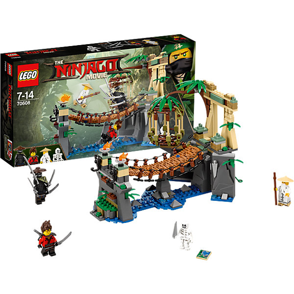 LEGO NINJAGO 70608: Битва Гармадона и Мастера Ву LEGO NINJAGO 70608: Битва Гармадона и Мастера ВуКонструкторы Лего<br>Характеристики товара: <br><br>• возраст: от 7 лет;<br>• материал: пластик;<br>• в комплекте: 312 деталей, 4 минифигурки;<br>• размер упаковки: 35,4х19,1х5,9 см;<br>• вес упаковки: 470 гр.;<br>• страна производитель: Чехия.<br><br>Конструктор Lego Ninjago «Битва Гармадона и Мастера Ву» создан по мотивам нового фильма «Лего-фильм: Ниндзяго», где отважным воинам ниндзя противостоит грозный Гармадон. По сюжету на заброшенном мосту разворачивается битва между главным злодеем Гармадоном и Мастером Ву. Из деталей собирается подвесной мост над речкой и клетка. В которую попадет побежденный. <br><br>Конструктор Lego Ninjago «Битва Гармадона и Мастера Ву» можно приобрести в нашем интернет-магазине.<br><br>Ширина мм: 356<br>Глубина мм: 192<br>Высота мм: 63<br>Вес г: 471<br>Возраст от месяцев: 84<br>Возраст до месяцев: 168<br>Пол: Мужской<br>Возраст: Детский<br>SKU: 5620002