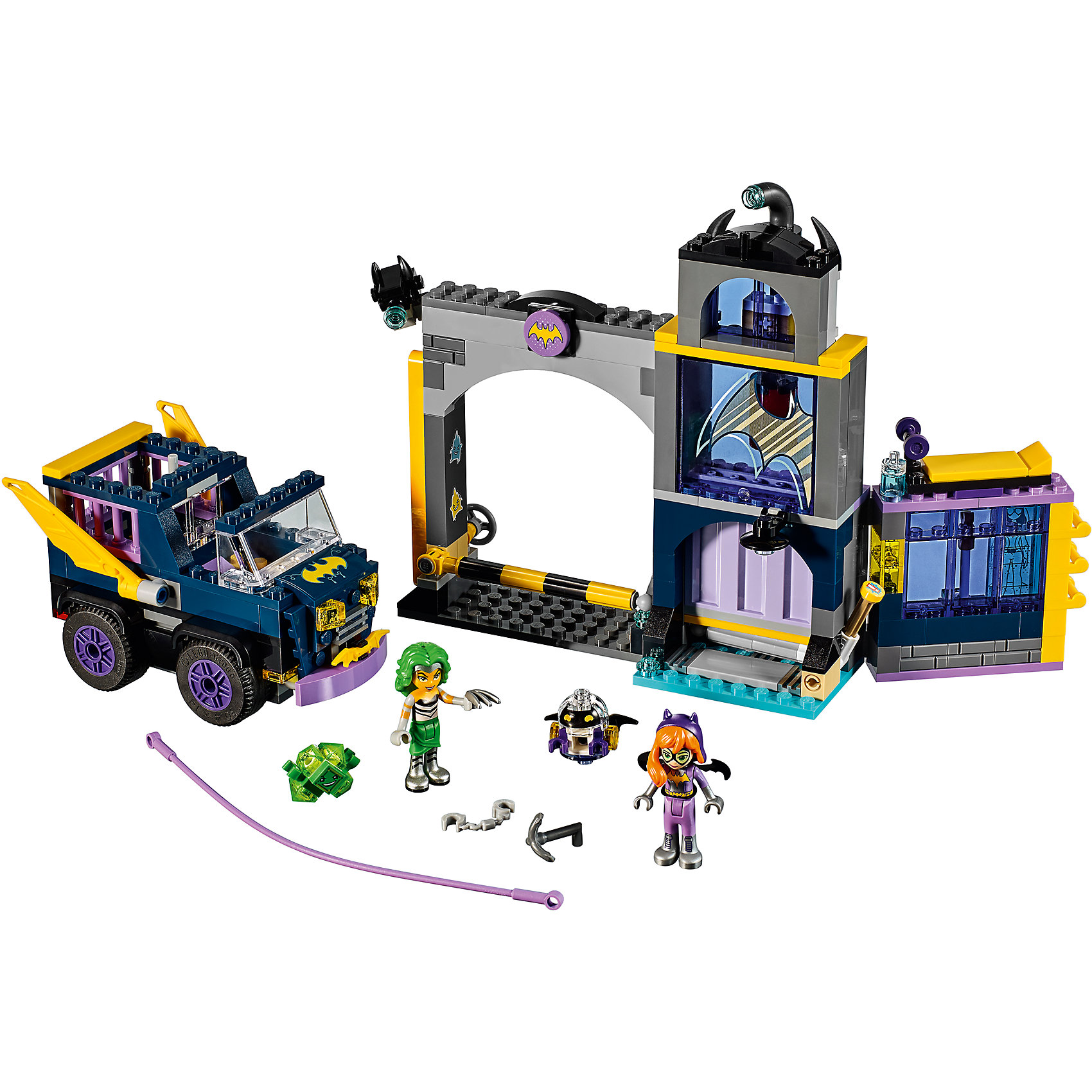 Конструктор Lego DC Super Girls 41237: Секретный бункер Бэтгёрл Конструктор Lego DC Super Girls 41237: Секретный бункер БэтгёрлПластмассовые конструкторы<br>Характеристики товара:<br><br>• возраст: от 7 лет;<br>• материал: пластик;<br>• в комплекте: 351 деталь;<br>• количество минифигурок: 3;<br>• размер упаковки: 28,2х26,2х7,6 см;<br>• вес упаковки: 615 гр.;<br>• страна производитель: Китай.<br><br>Конструктор Lego DC Super Girls «Секретный бункер Бэтгерл» создан по мотивам вселенной DC Comics. Из деталей конструктора предстоит собрать фигурку известной героини Бэтгерл и ее секретный бункер, в котором находятся оружие, секретный микрочип и бэтаранг, а также припаркован Бэтмобиль. Злодейка Мэд Харриет пытается выкрасть из бункера важный микрочип.<br><br>С известной супергероиней девочка сможет придумать свои собственные сюжеты для игры. Сборка конструктора развивает у детей внимательность, усидчивость, мелкую моторику рук.<br><br>Конструктор Lego DC Super Girls «Секретный бункер Бэтгерл» можно приобрести в нашем интернет-магазине.<br><br>Ширина мм: 282<br>Глубина мм: 262<br>Высота мм: 76<br>Вес г: 600<br>Возраст от месяцев: 84<br>Возраст до месяцев: 2147483647<br>Пол: Женский<br>Возраст: Детский<br>SKU: 5620037
