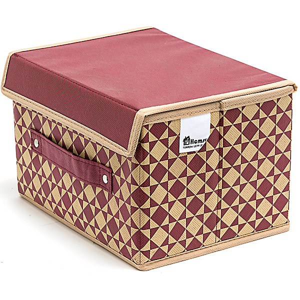 Коробка с крышкой Bordo (19*25*16), Homsu Коробка с крышкой Bordo (19*25*16), HomsuОрганайзеры для одежды<br>Характеристики товара:<br><br>• цвет: бордовый<br>• материал: спанбонд, картон<br>• размер: 19х25х16 см<br>• вес: 200 г<br>• легкий прочный каркас<br>• застежка: липучка<br>• крышка<br>• ручка для переноски<br>• вместимость: 1 отделение<br>• страна бренда: Россия<br>• страна изготовитель: Китай<br><br>Коробка с крышкой Bordo от бренда Homsu (Хомсу) - очень удобная вещь для хранения вещей и эргономичной организации пространства.<br><br>Предмет легкий, устойчивый, вместительный, имеет удобную ручку для переноски.<br><br>Коробку с крышкой Bordo (19*25*16), Homsu можно купить в нашем интернет-магазине.<br><br>Ширина мм: 190<br>Глубина мм: 250<br>Высота мм: 20<br>Вес г: 200<br>Возраст от месяцев: 216<br>Возраст до месяцев: 1188<br>Пол: Унисекс<br>Возраст: Детский<br>SKU: 5620172
