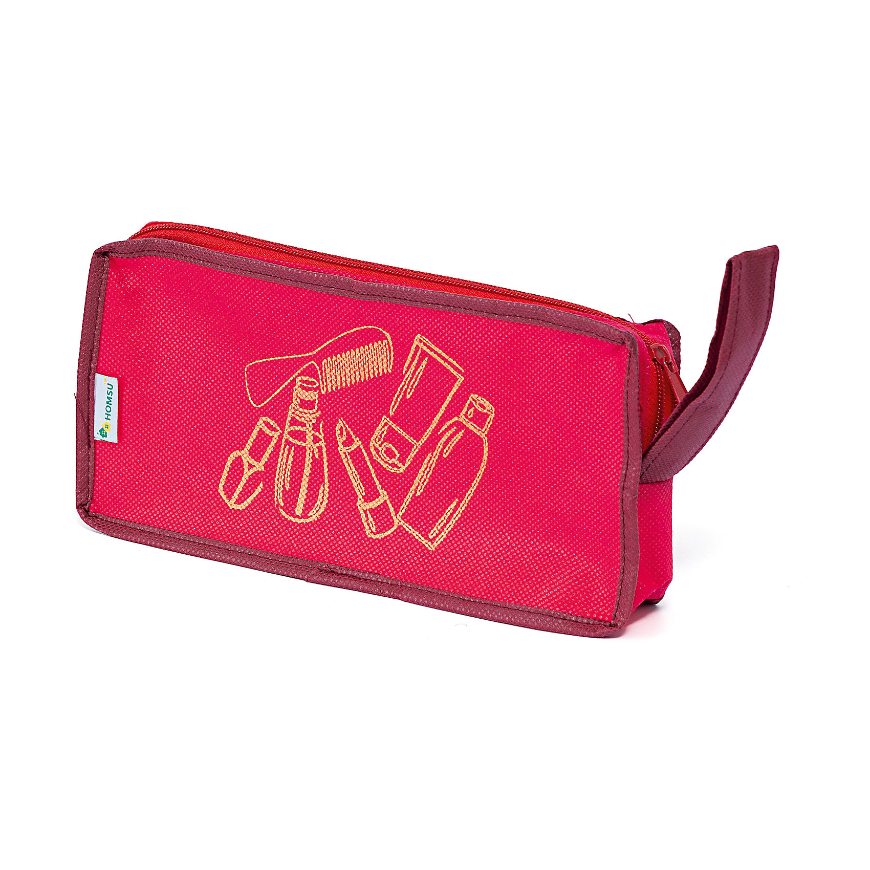 Косметичка Lady in Red (25*12*5), Homsu Косметичка Lady in Red (25*12*5), HomsuПорядок в детской<br>Характеристики товара:<br><br>• цвет: красный<br>• материал: спанбонд, картон<br>• размер: 25х12х5 см<br>• вес: 100 г<br>• застежка: молния<br>• ручка для переноски<br>• страна бренда: Россия<br>• страна изготовитель: Китай<br><br>Косметичка Lady in Red от бренда Homsu (Хомсу) - очень удобная вещь для хранения вещей и поездок.<br><br>Предмет легкий, вместительный, имеет удобную ручку для переноски.<br><br>Косметичку Lady in Red (25*12*5), Homsu можно купить в нашем интернет-магазине.<br><br>Ширина мм: 250<br>Глубина мм: 300<br>Высота мм: 10<br>Вес г: 100<br>Возраст от месяцев: 216<br>Возраст до месяцев: 1188<br>Пол: Унисекс<br>Возраст: Детский<br>SKU: 5620314