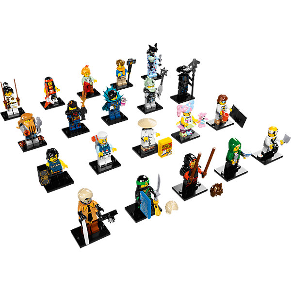 LEGO Minifigures 71019: Минифигурка ЛЕГО Фильм: Ниндзяго, в ассортименте LEGO Minifigures 71019: Минифигурка ЛЕГО Фильм: Ниндзяго, в ассортиментеПластмассовые конструкторы<br>Характеристики товара: <br><br>• возраст: от 5 лет;<br>• материал: пластик;<br>• в комплекте: минифигурка, подставка, памятка коллекционера;<br>• размер упаковки: 12х9х2 см;<br>• вес упаковки: 35 гр.;<br>• страна производитель: Китай.<br><br>Минифигурки Lego Minifigures «Лего: Ниндзяго» посвящены новому анимационному фильму «Лего Фильм: Ниндзяго». Каждая фигурка представляет собой одного из персонажей мультфильма. Фигурки упакованы в непрозрачный пакет, поэтому какой именно персонаж достанется ребенку, станет для него сюрпризом. А разобраться во всех героях поможет памятка коллекционера.<br><br>Минифигурки Lego Minifigures «Лего: Ниндзяго» можно приобрести в нашем интернет-магазине.<br><br>Ширина мм: 114<br>Глубина мм: 88<br>Высота мм: 12<br>Вес г: 8<br>Возраст от месяцев: 84<br>Возраст до месяцев: 168<br>Пол: Мужской<br>Возраст: Детский<br>SKU: 5621720