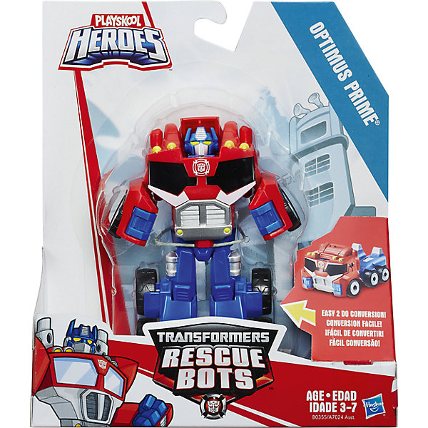 Трансформер, Playskool heroes, Optimus Prime Трансформер, Playskool heroes, Optimus PrimeИдеи подарков<br>Характеристики товара:<br><br>• возраст от 3 лет;<br>• материал: пластик;<br>• высота робота 13 см;<br>• размер упаковки 24,1х16,2х5,8 см;<br>• вес упаковки 140 гр.;<br>• страна производитель: Китай.<br><br>Трансформеры-динозавры Playskool Heroes — персонажи известного фильма «Трансформеры» про роботов-трансформеров, которые превращаются а машины. Благодаря шарнирным механизмам игрушка легко трансформируется из робота в еще одну фигурку. С обеими фигурками можно придумывать увлекательные игры. Робот выполнен из качественного прочного пластика.<br><br>Трансформеров-динозавров Playskool Heroes можно приобрести в нашем интернет-магазине.<br><br>Ширина мм: 58<br>Глубина мм: 162<br>Высота мм: 241<br>Вес г: 140<br>Возраст от месяцев: 36<br>Возраст до месяцев: 84<br>Пол: Мужской<br>Возраст: Детский<br>SKU: 5622049