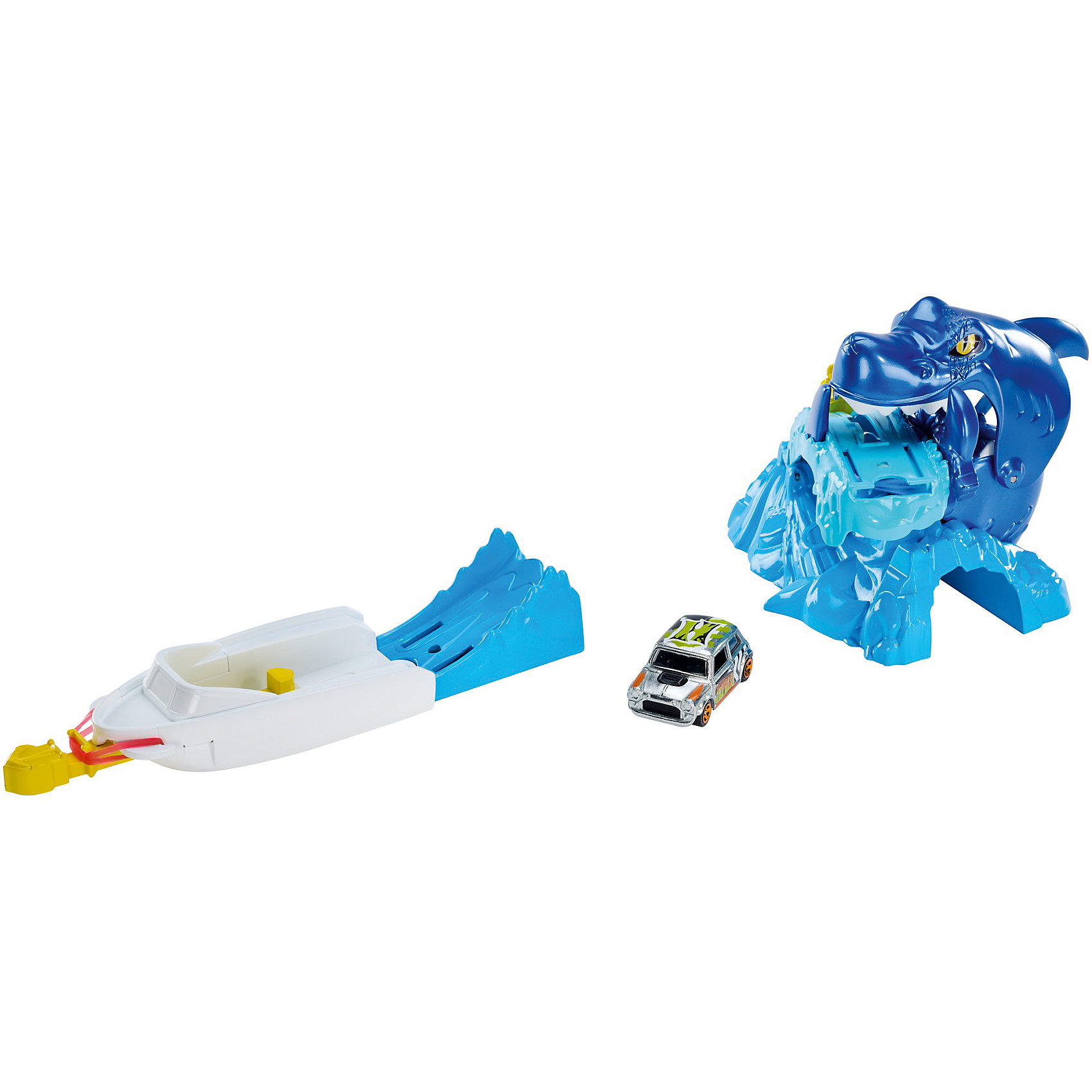 Игровой набор, Hot Wheels Игровой набор, Hot WheelsИгровые наборы<br>Характеристики товара:<br><br>• возраст от 4 лет;<br>• материал: пластик, металл;<br>• в комплекте: машина, детали трека;<br>• масштаб машинки 1:64;<br>• размер упаковки 30,5х19х5,5 см;<br>• вес упаковки 429 гр.;<br>• страна производитель: Китай.<br><br>Игровой набор Hot Wheels Creature Set Sharkbait — увлекательный трек, который позволит устроить захватывающие гонки. Пусковой механизм позволяет отправить машинку в путь по трассе, на которой ей предстоит встретиться с опасной акулой, которая вот-вот закроет пасть.<br><br>Игровой набор Hot Wheels Creature Set Sharkbait можно приобрести в нашем интернет-магазине.<br><br>Ширина мм: 305<br>Глубина мм: 55<br>Высота мм: 190<br>Вес г: 429<br>Возраст от месяцев: 48<br>Возраст до месяцев: 120<br>Пол: Мужской<br>Возраст: Детский<br>SKU: 5627292