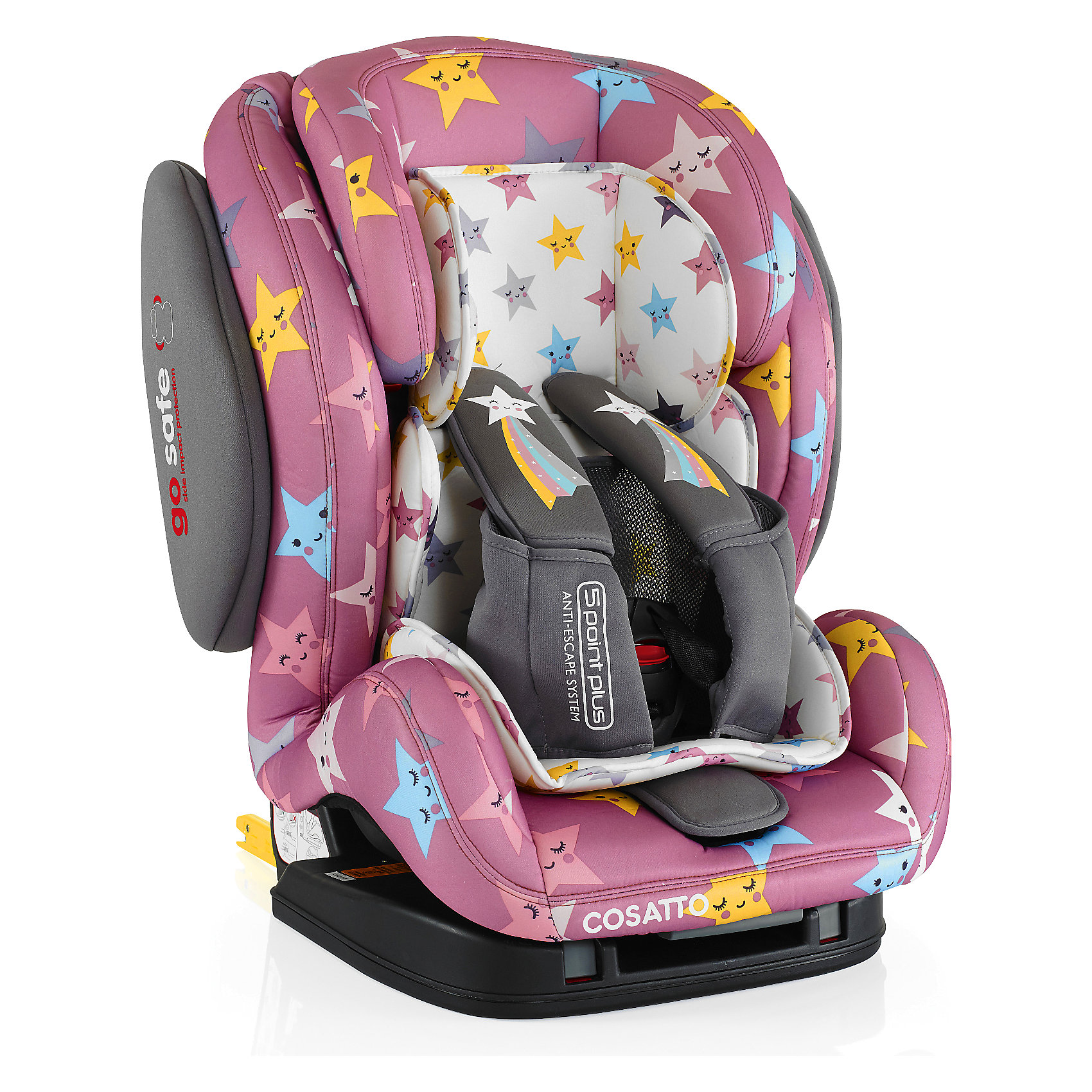 Автокресло Cosatto Hug Isofix, 9-36 кг., Happy Stars Автокресло Cosatto Hug Isofix, 9-36 кг., Happy StarsГруппа 1-2-3 (От 9 до 36 кг)<br>Характеристики:<br><br>• группа: 1/2/3;<br>• вес ребенка: 9-36 кг;<br>• возраст: от 1 года до 12 лет;<br>• установка: лицом по ходу движения автомобиля;<br>• крепление: Isofix или штатный ремень автомобиля;<br>• 5-точечные внутренние ремни;<br>• уникальная система против отстегивания ремня безопасности ребенком;<br>• мягкие плечевые накладки на внутренних ремнях;<br>• дополнительная защита от боковых ударов;<br>• регулировка подголовника по высоте;<br>• угол наклона спинки регулируется в 5 положениях;<br>• мягкие подлокотники;<br>• специальная вкладка для малышей;<br>• гипоаллергенный материал обивки;<br>• съемный чехол можно стирать при температуре 30 градусов;<br>• соответствует ECE R44 / 04;<br>• материал: пластик, полиэстер.<br><br>Габариты автокресла: 64х50х50 см.<br>Вес автокресла: 9,5 кг.<br><br>Автокресло разработано для безопасного передвижения детей в салоне автомобиля. Комфортное сиденье с глубоким подголовником и расширенными боковинами подходит для детей от 1 года и до 12 лет, вес которых соответствует 9-36 кг. Универсальное автокресло регулируется по размеру и растет вместе с ребенком. Данная модель легко устанавливается и фиксируется штатным автомобильным ремнем безопасности или при помощи замков Isofix. <br><br>В производстве использованы высококачественные материалы.<br><br>Автокресло Hug Isofix 9-36 кг., Cosatto, Happy Stars можно купить в нашем интернет-магазине.<br><br>Ширина мм: 680<br>Глубина мм: 550<br>Высота мм: 550<br>Вес г: 15000<br>Возраст от месяцев: -2147483648<br>Возраст до месяцев: 2147483647<br>Пол: Женский<br>Возраст: Детский<br>SKU: 5629501