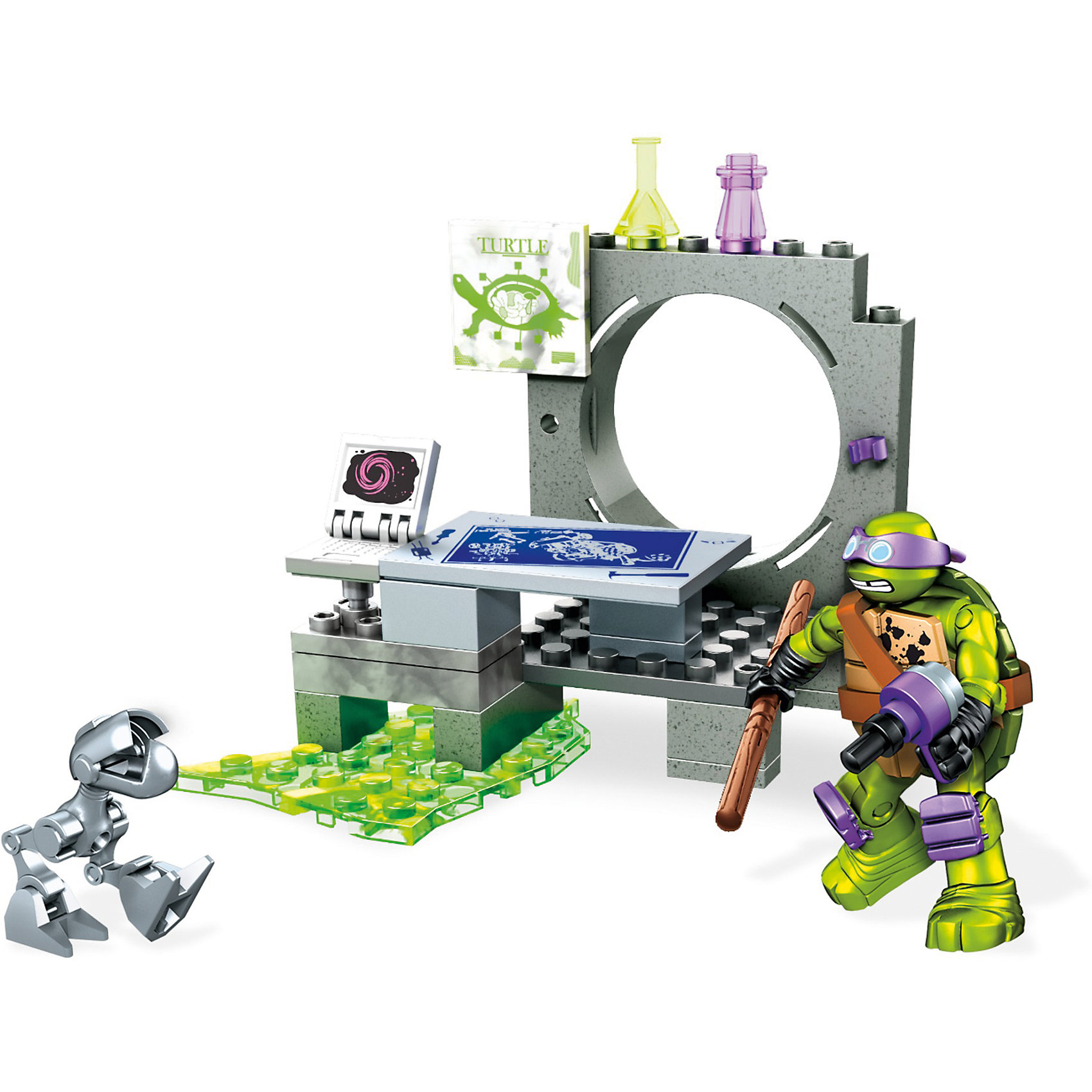 Черепашки Ниндзя: игровой набор Атака Мышелова, MEGA BLOKS Черепашки Ниндзя: игровой набор Атака Мышелова, MEGA BLOKSПластмассовые конструкторы<br>Характеристики товара:<br><br>• возраст от 5 лет;<br>• материал: пластик;<br>• в комплекте: фигурка, 46 деталей конструктора;<br>• высота фигурки 4,5 см;<br>• размер упаковки 20,5х15х4,5 см;<br>• вес упаковки 226 гр.;<br>• страна производитель: Китай.<br><br>Конструктор Черепашки Ниндзя «Атака мышелова» Mega Bloks — увлекательный конструктор, созданный по мотивам мультфильма про Черепашек Ниндзя. Из деталей конструктора предстоит собрать канализационное логово Донателло, в котором он ставит опыты, эксперименты и защищается от врагов. Логово оборудовано пусковой установкой. У фигурки Донателло вращается голова, подвижные руки и ноги. Изготовлен конструктор из качественного безвредного пластика. В процессе сборки у детей развивается логическое мышление, мелкая моторика рук, усидчивость.<br><br>Конструктор Черепашки Ниндзя «Атака мышелова» Mega Bloks можно приобрести в нашем интернет-магазине.<br><br>Ширина мм: 150<br>Глубина мм: 45<br>Высота мм: 205<br>Вес г: 226<br>Возраст от месяцев: 60<br>Возраст до месяцев: 120<br>Пол: Мужской<br>Возраст: Детский<br>SKU: 6673398