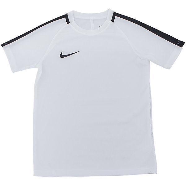 Футболка NIKE Футболка NIKEФутболки, поло и топы<br>Характеристики товара:<br><br>• цвет: белый<br>• спортивный стиль<br>• состав: 100% полиэстер, материал Dri-FIT<br>• ткань выводит лишнюю влагу<br>• комфортная посадка<br>• вырез горловины отделан изнутри мягким материалом<br>• короткие рукава<br>• принт<br>• машинная стирка<br>• износостойкий материал<br>• коллекция: весна-лето 2017<br>• страна бренда: США<br>• страна изготовитель: Индонезия<br><br>Продукция бренда NIKE известна высоким качеством и уникальным узнаваемым дизайном. Материал Dri-FIT, из которого сшито изделие, помогает создать для тела необходимую вентиляцию и вывод влаги.<br><br>Материал Dri-FIT также обеспечивает вещам долгий срок службы и отличный внешний вид даже после значительного количества стирок. Уход за изделием прост - достаточно машинной стирки на низкой температуре.<br><br>Легкий и качественный материал создает комфортную посадку, вещь при этом смотрится очень стильно. Благодаря универсальному цвету она отлично смотрится с разной одеждой и обувью.<br><br>Футболку NIKE (Найк) можно купить в нашем интернет-магазине.<br><br>Ширина мм: 199<br>Глубина мм: 10<br>Высота мм: 161<br>Вес г: 151<br>Цвет: белый<br>Возраст от месяцев: 108<br>Возраст до месяцев: 120<br>Пол: Унисекс<br>Возраст: Детский<br>Размер: 135/140,122/128,158/170,147/158,128/134<br>SKU: 6676574
