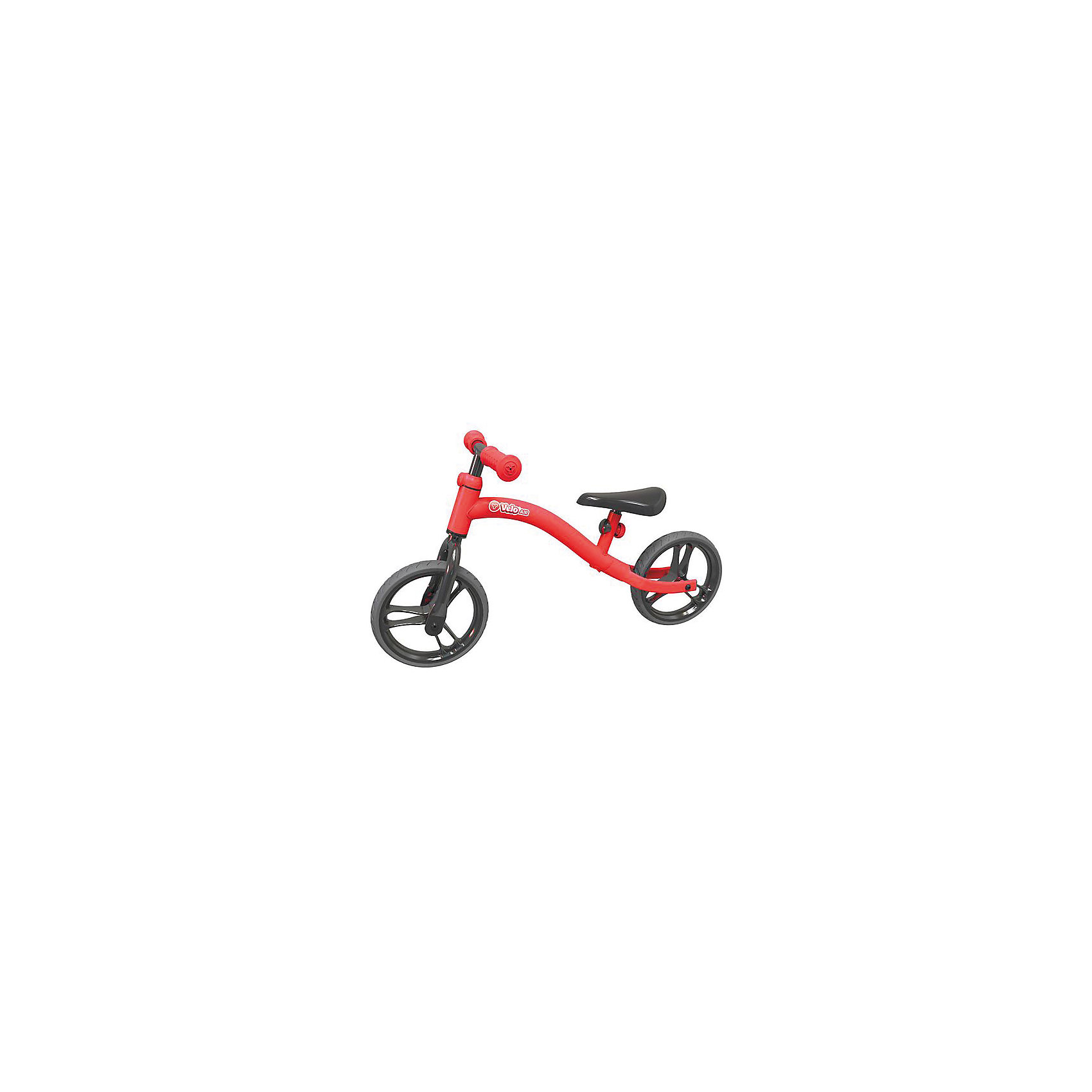Беговел Y-volution Velo Air, красный Беговел Y-volution Velo Air, красныйБеговелы<br>Характеристики товара:<br><br>• возраст: от 3 лет;<br>• максимальная нагрузка: 20 кг;<br>• материал: металл, пластик;<br>• диаметр колес: 9 дюймов;<br>• регулируемые руль и сидение в 3 позициях;<br>• дпрорезиненные накладки на ручках;<br>• вес беговела: 2,3 кг;<br>• размер упаковки: 105х65,5х98,5 см;<br>• вес упаковки: 3,5 кг;<br>• страна производитель: Китай.<br><br>Беговел Velo Air Y-Evolution красный сделает активной и интересной прогулку на свежем воздухе, а также научит малыша координировать движения и держать равновесие. Рама беговела изготовлена из прочного металла. На ручках руля имеются прорезиненные накладки, чтобы во время движения ладошки не соскальзывали.<br><br>Сидение и руль регулируются по высоте, позволяя подобрать оптимальную высоту под растущего ребенка. Большие колеса во время езды поглощают удары.<br><br>Беговел Velo Air Y-Evolution красный можно приобрести в нашем интернет-магазине.<br><br>Ширина мм: 1050<br>Глубина мм: 655<br>Высота мм: 985<br>Вес г: 3500<br>Возраст от месяцев: 36<br>Возраст до месяцев: 2147483647<br>Пол: Унисекс<br>Возраст: Детский<br>SKU: 6679946