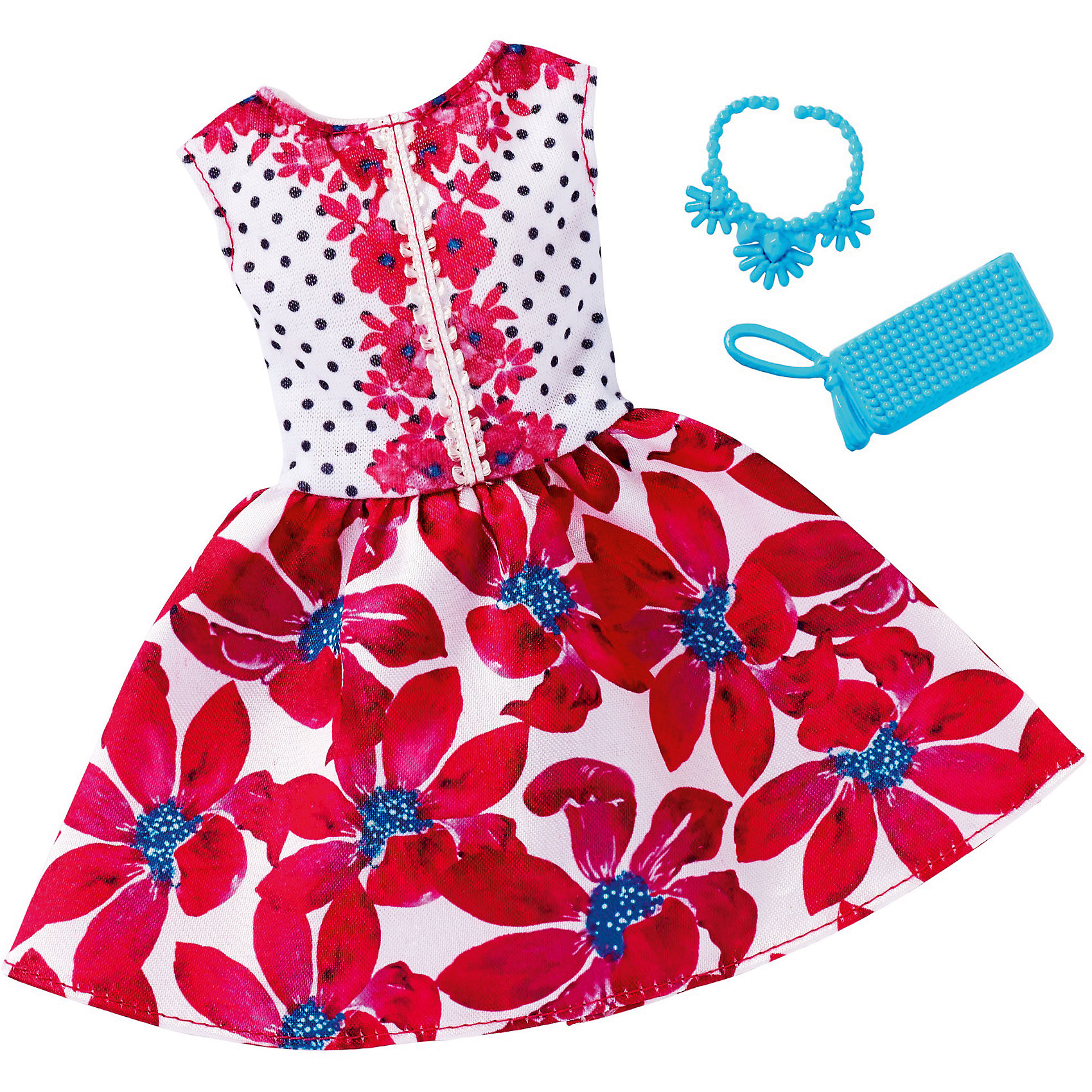 Одежда для кукол Barbie Игра с модой - Праздничное платье Одежда для кукол Barbie Игра с модой - Праздничное платьеКукольная одежда и аксессуары<br>Характеристики товара:<br><br>• возраст от 3 лет;<br>• материал: текстиль;<br>• в комплекте: платье, аксессуары;<br>• размер упаковки 25,7х11,6х1,2 см;<br>• вес упаковки 26 гр.;<br>• страна производитель: Китай.<br><br>Универсальное праздничное платье для Barbie Mattel создаст новый яркий образ для любимой куколки Барби. Яркое платье украшено цветочным принтом и дополнено стильной сумочкой и ожерельем для создания неповторимого образа. Платье универсальное и подходит для всех кукол Барби. Изготовлено платье из качественных материалов без использования вредных красителей.<br><br>Универсальное праздничное платье для Barbie Mattel можно приобрести в нашем интернет-магазине.<br><br>Ширина мм: 257<br>Глубина мм: 116<br>Высота мм: 12<br>Вес г: 26<br>Возраст от месяцев: 36<br>Возраст до месяцев: 72<br>Пол: Женский<br>Возраст: Детский<br>SKU: 6680135