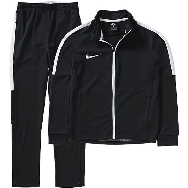 Спортивный костюм NIKE Спортивный костюм NIKEСпортивная форма<br>Характеристики товара:<br><br>• цвет: черный<br>• комплектация: курточка, брюки<br>• спортивный стиль<br>• состав: 100% полиэстер, Nike Dry<br>• мягкий пояс брюк<br>• комфортная посадка <br>• молния<br>• манжеты<br>• небольшой принт<br>• материал дарит ощущение прохлады и комфорт<br>• машинная стирка<br>• износостойкий материал<br>• страна бренда: США<br>• страна изготовитель: Индонезия<br><br>Продукция бренда NIKE известна высоким качеством и уникальным узнаваемым дизайном. Удобная посадка не сковывает движения, помогает создать для тела необходимую вентиляцию и вывод влаги.<br><br>Материал обеспечивает вещам долгий срок службы и отличный внешний вид даже после значительного количества стирок. Уход за изделием прост - достаточно машинной стирки на низкой температуре.<br><br>Качественный материал создает комфортную посадку, вещь при этом смотрится очень стильно. Благодаря универсальному цвету она отлично смотрится с разной одеждой и обувью.<br><br>Спортивный костюм NIKE (Найк) можно купить в нашем интернет-магазине.<br><br>Ширина мм: 286<br>Глубина мм: 222<br>Высота мм: 78<br>Вес г: 582<br>Цвет: черный<br>Возраст от месяцев: 120<br>Возраст до месяцев: 192<br>Пол: Мужской<br>Возраст: Детский<br>Размер: 158/170<br>SKU: 6681970