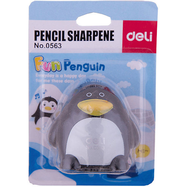Deli Точилка для карандашей Пингвин, 2 отверстия, цвета в ассортименте.
