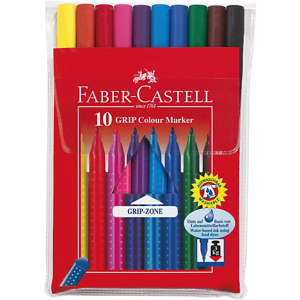 Faber-Castell Фломастеры GRIP в футляре, 10 цветов