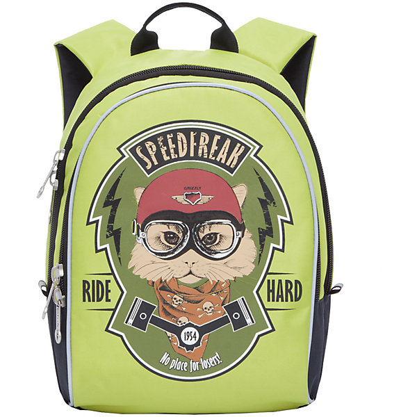 Grizzly рюкзак детский 2 отделения Grizzly рюкзак детский 2 отделенияРюкзаки<br>Рюкзак , два отделения, внутренний карман, укрепленная спинка, дополнительная ручка-петля, укрепленные лямки, светоотражающие элементы с четырех сторон.<br>Вес, г: 398<br>Размер, см: 29х38х18<br>Состав: Нейлон<br>Наличие светоотражающих элементов: да<br>Материал: Нейлон<br>Спина: полужесткая<br>Наличие дополнительных карманов внутри: да<br>Дно выбрать: Мягкое<br>Количество отделений внутри: 2<br>Боковые карманы: нет<br>Замок: Молния<br>Вмещает А4: да<br><br>Ширина мм: 290<br>Глубина мм: 180<br>Высота мм: 380<br>Вес г: 398<br>Возраст от месяцев: 60<br>Возраст до месяцев: 84<br>Пол: Мужской<br>Возраст: Детский<br>SKU: 6727459