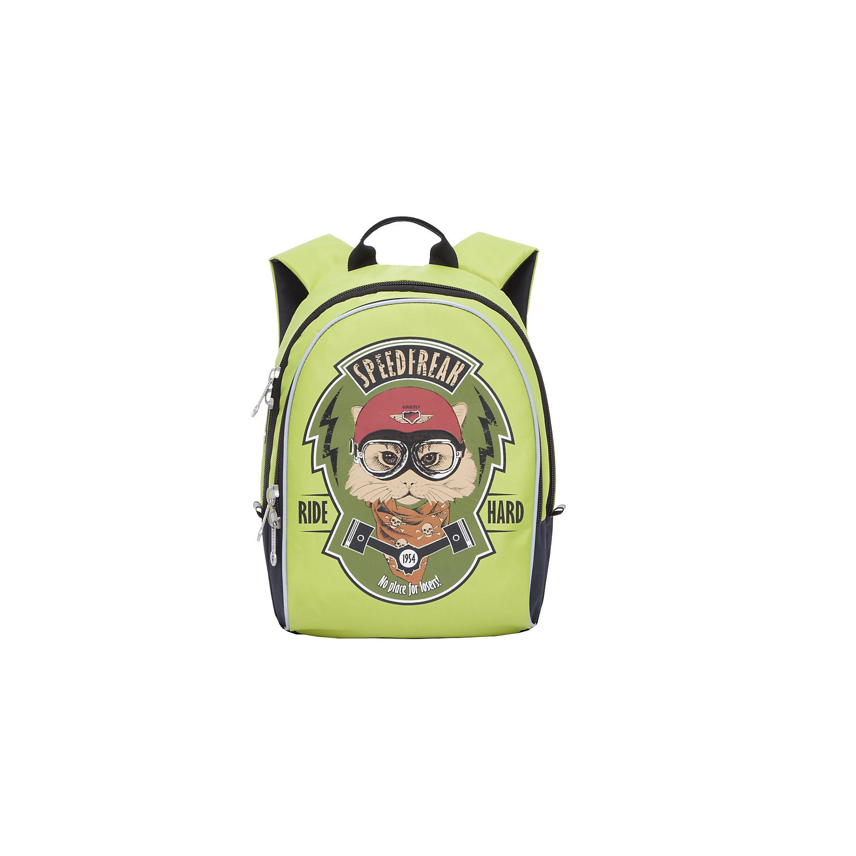 Grizzly рюкзак детский 2 отделения Grizzly рюкзак детский 2 отделенияРюкзаки<br>Рюкзак , два отделения, внутренний карман, укрепленная спинка, дополнительная ручка-петля, укрепленные лямки, светоотражающие элементы с четырех сторон.<br>Вес, г: 398<br>Размер, см: 29х38х18<br>Состав: Нейлон<br>Наличие светоотражающих элементов: да<br>Материал: Нейлон<br>Спина: полужесткая<br>Наличие дополнительных карманов внутри: да<br>Дно выбрать: Мягкое<br>Количество отделений внутри: 2<br>Боковые карманы: нет<br>Замок: Молния<br>Вмещает А4: да<br><br>Ширина мм: 290<br>Глубина мм: 180<br>Высота мм: 380<br>Вес г: 398<br>Возраст от месяцев: 60<br>Возраст до месяцев: 84<br>Пол: Мужской<br>Возраст: Детский<br>SKU: 6727459