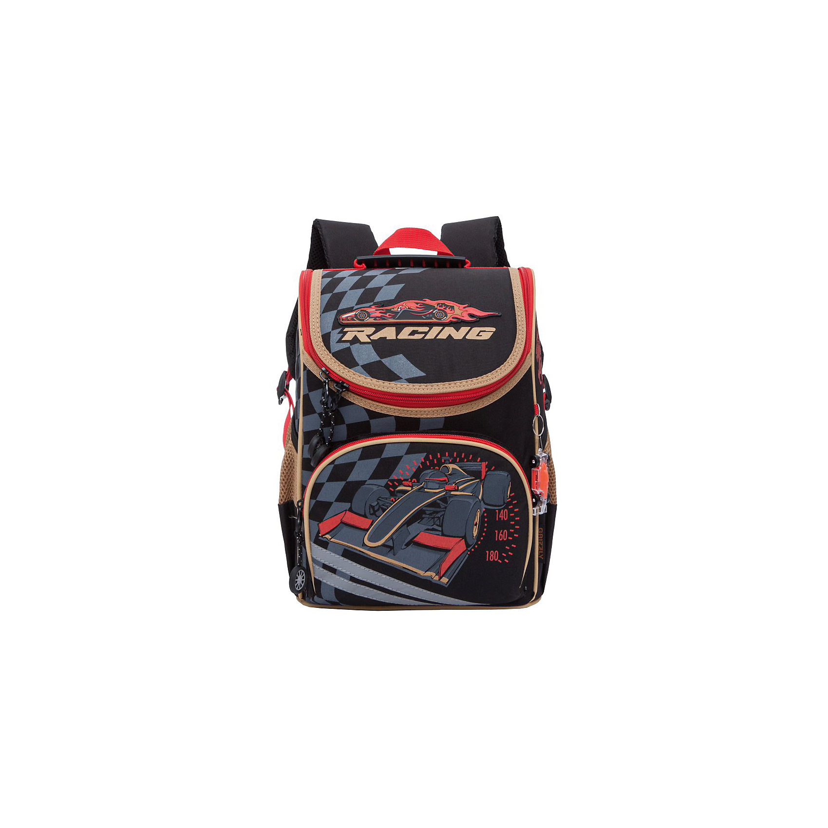 Рюкзак школьный Grizzly 1 отделение Рюкзак школьный Grizzly 1 отделениеРанцы<br>Рюкзак молодежный, три отделения, внутренний карман-пенал для карандашей, разделительная перегородка-органайзер, жесткая анатомическая спинка, дополнительная ручка-петля, укрепленные лямки с возможностью регулировки размера под рост, брелок-игрушка, светоотражающие элементы с четырех сторон.<br>Вес, г: 1570<br>Размер, см: 25х33х13<br>Состав: Нейлон<br>Наличие светоотражающих элементов: да<br>Материал: Нейлон<br>Спина: жесткая<br>Наличие дополнительных карманов внутри: нет<br>Дно выбрать: жесткое<br>Количество отделений внутри: 1<br>Боковые карманы: да<br>Замок: Молния<br>Вмещает А4: да<br><br>Ширина мм: 250<br>Глубина мм: 130<br>Высота мм: 330<br>Вес г: 715<br>Возраст от месяцев: 72<br>Возраст до месяцев: 120<br>Пол: Мужской<br>Возраст: Детский<br>SKU: 6727550