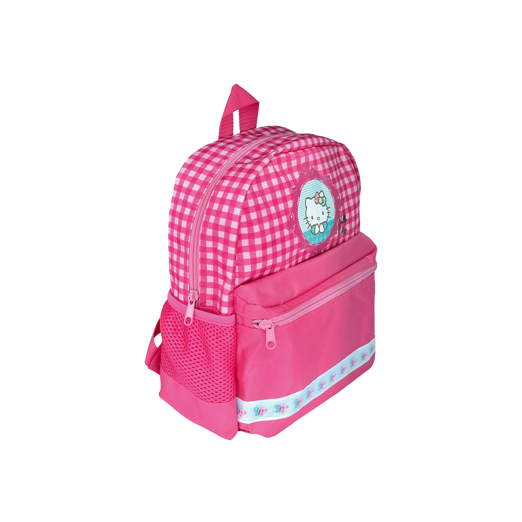 Рюкзак HELLO KITTY Рюкзак HELLO KITTYРюкзаки<br>Вес:200грамм<br>Размер: 27х16х2.5 см<br>Состав: рюкзак<br>Наличие светоотражающих элементов: да<br>Материал: полиэстер<br>Объем: 9,5л<br>Спина: мягкая<br>Наличие дополнительных карманов внутри: да<br>Дно выбрать: мягкое<br>Количество отделений внутри: 1<br>Боковые карманы: есть <br>Замок: молния<br>Вмещает А4: да<br>Подойдет для возраста какого 3-7 лет для роста 92-122<br>Рюкзак детский для девочек.Мягкая спинка.<br>Одно основное отделение на молнии.На лицевой стороне имеется один большой карман на молнии, размером 27х16х2.5 см.Карман имеет горизонтальную светотражающую полоску. Уплотненные задние лямки регулируются снизу и имеют светоотражающие полоски безопасности.<br>Верхняя тканевая ручка в виде петельки.<br>Объем 9,5 литров<br><br>Ширина мм: 160<br>Глубина мм: 25<br>Высота мм: 270<br>Вес г: 200<br>Возраст от месяцев: 36<br>Возраст до месяцев: 84<br>Пол: Женский<br>Возраст: Детский<br>SKU: 6737162