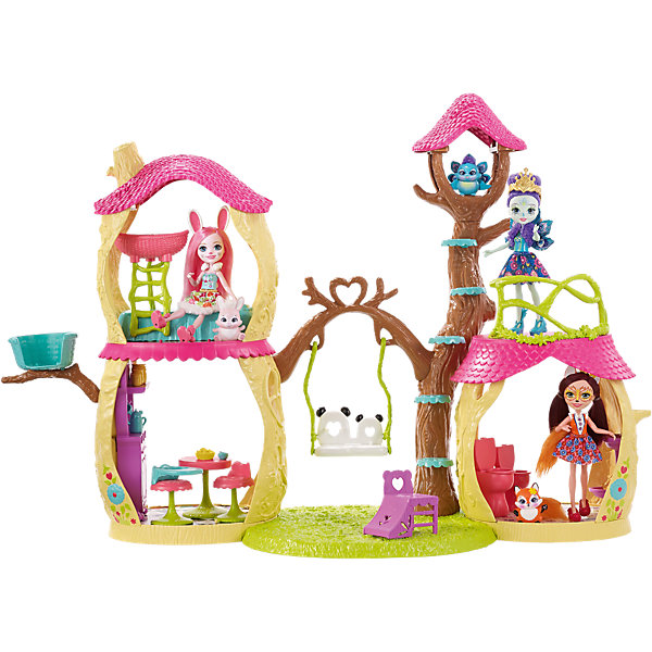 Игровой набор Enchantimals Лесной замок Игровой набор Enchantimals Лесной замокБренды кукол<br>Характеристики товара: <br><br>• возраст: от 3 лет;<br>• материал: пластик;<br>• в комплекте: кукла, панда, дом, аксессуары;<br>• высота куклы: 15 см;<br>• размер упаковки: 32,5х10х5,5 см;<br>• вес упаковки: 2,01 кг;<br>• страна производитель: Китай.<br><br>Игровой набор Enchantimals «Лесной замок» - набор из новой серии Enchantimals про девочек, которые живут в загадочном лесу. Они очень похожи на своих питомцев, вместе с которыми они охраняют лес.<br><br>В наборе представлена куколка Прю Пандини и ее панда Нари. Живут они в большом лесном домике. У домика 2 этажа. На первом этаже расположились кухня и ванная, на втором спальня. Между кухней и ванной имеется лужайка для отдыха с качелями. На второй этаж в спальню можно попасть на подвижном лифте. А лесенка на дереве ведет на балкон.<br><br>Игровой набор Enchantimals «Лесной замок» можно приобрести в нашем интернет-магазине.<br><br>Ширина мм: 710<br>Глубина мм: 510<br>Высота мм: 170<br>Вес г: 2883<br>Возраст от месяцев: 72<br>Возраст до месяцев: 120<br>Пол: Женский<br>Возраст: Детский<br>SKU: 6739710