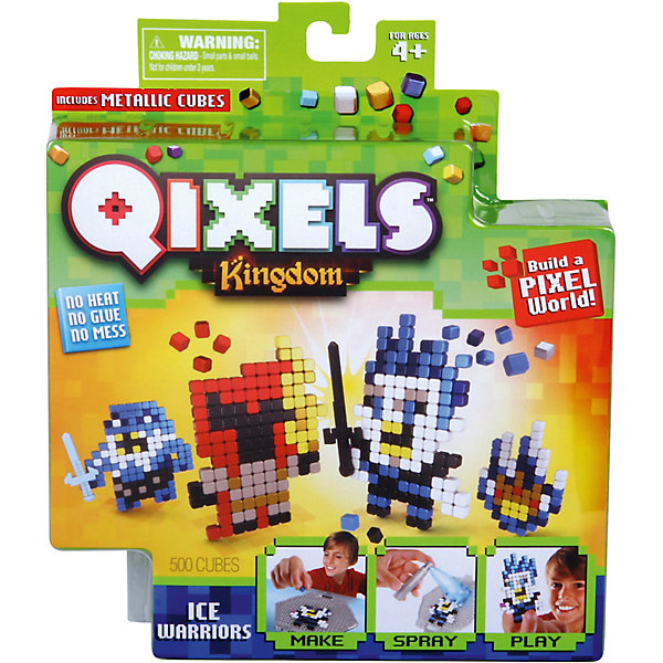 QIXELS Набор для творчества Ледяные воины QIXELS Набор для творчества Ледяные воиныПластмассовые конструкторы<br>Qixels – кубики, которые скрепляются при помощи воды! Создай свой дизайн, сбрызни водой, оставь на 30 минут и фигурка готова! Состав набора: резервуар для воды, 500 кубиков, 2 дизайн лекала, опора, база, 2 аксессуара, емкость для кубиков и инструкция.<br><br>Ширина мм: 40<br>Глубина мм: 185<br>Высота мм: 210<br>Вес г: 233<br>Возраст от месяцев: 60<br>Возраст до месяцев: 1188<br>Пол: Унисекс<br>Возраст: Детский<br>SKU: 6742254