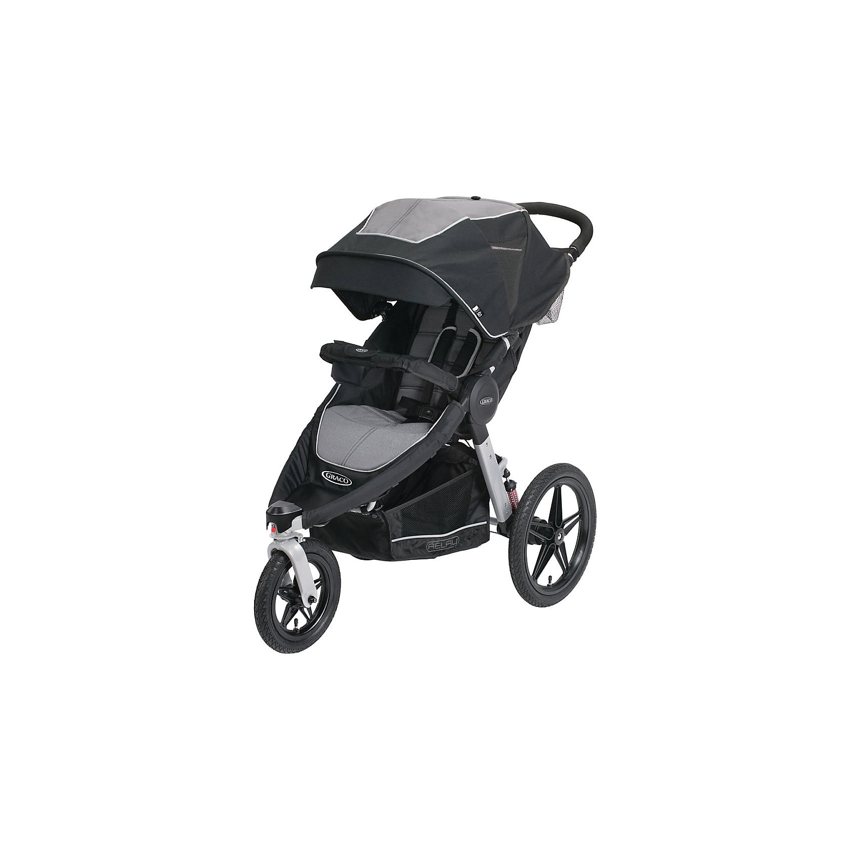 Прогулочная коляска Relay Jogger Panther, Graco, серый Прогулочная коляска Relay Jogger Panther, Graco, серыйПрогулочные коляски<br>Трёхколёсная детская коляска с комфортным блоком для детей с 6 месяцев и весом до 15 кг (примерно до 3х лет). Идеально подойдёт родителям, ведущим активный образ жизни или проживающих за городом!<br>Большие пневматические колёса и отличная амортизация создают максимально удобное путешествие по городу, в парке или по пересеченной местности!<br>Мульти регулировка спинки, складывание коляски одной рукой книжкой, фиксация переднего поворотного колеса, дождевик в комплекте, просторная сетка для покупок!<br><br>Ширина мм: 500<br>Глубина мм: 455<br>Высота мм: 880<br>Вес г: 16600<br>Возраст от месяцев: 6<br>Возраст до месяцев: 36<br>Пол: Унисекс<br>Возраст: Детский<br>SKU: 6757390