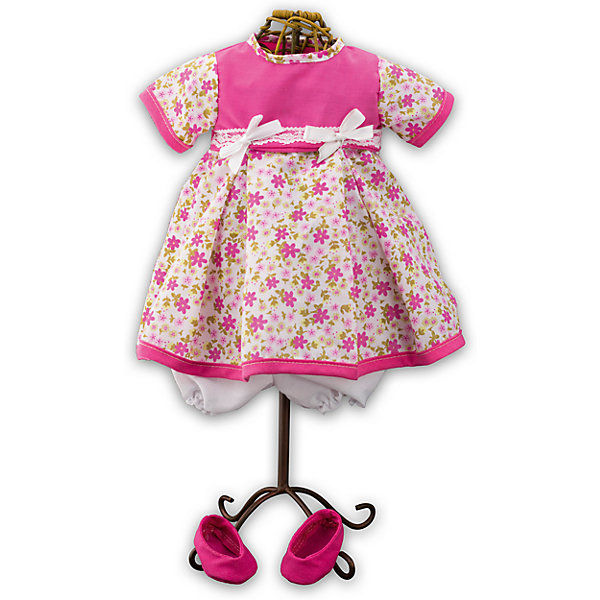 Одежда для куклы девочки Baby Pink, Loko Toys Одежда для куклы девочки Baby Pink, Loko ToysОдежда для кукол<br>Характеристики товара:<br><br>• возраст: от 10 месяцев;<br>• материал: текстиль;<br>• в комплекте: платье, туфли;<br>• размер упаковки: 38х25х2,5 см;<br>• вес упаковки: 225 гр.;<br>• страна производитель: Китай.<br><br>Одежда для куклы-девочки «Baby Pink» Loko Toys — дополнительный комплект одежды для куклы, который дополнит ее гардероб. Комплект состоит из розового платья с цветочным принтом, украшенного бантиками, и розовых туфелек. Вся одежда выполнена из качественных материалов.<br><br>Одежду для куклы-девочки «Baby Pink» Loko Toys можно приобрести в нашем интернет-магазине.<br><br>Ширина мм: 250<br>Глубина мм: 55<br>Высота мм: 380<br>Вес г: 225<br>Возраст от месяцев: 10<br>Возраст до месяцев: 2147483647<br>Пол: Женский<br>Возраст: Детский<br>SKU: 6759076