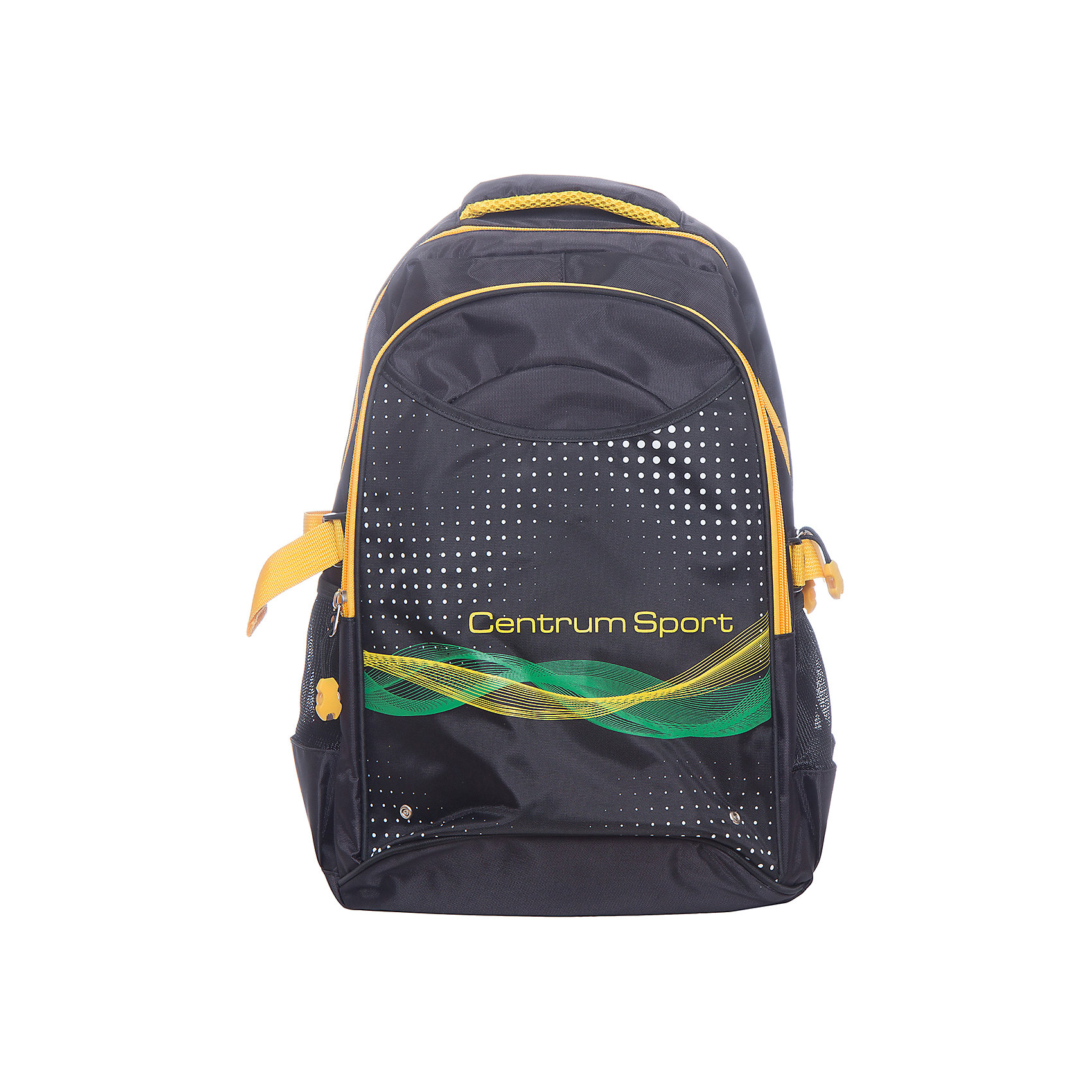 Centrum Рюкзак молодежный Sport Centrum Рюкзак молодежный SportРюкзаки<br>Вес: 572 г.<br>Размер: 44,5х33х14 см.<br>Состав: нет<br>Наличие светоотражающих элементов: да<br>Материал: полиэстер<br>Спина: уплотненная<br>Наличие дополнительных карманов внутри: нет<br>Дно выбрать: мягкое<br>Количество отделений: 2<br>Боковые карманы: есть, резинка<br>Замок: молния<br>Вмещает А4: да<br>Подойдет для возраста какого 10-18 лет<br>Рюкзак молодежный, материал полиэстер, 2 отделения, уплотненная спинка, наружный карман на молнии, боковые карманы из сетки, мягкие регулируемые лямки, мягкая ручка, ручка-петля<br><br>Ширина мм: 140<br>Глубина мм: 330<br>Высота мм: 445<br>Вес г: 572<br>Возраст от месяцев: 36<br>Возраст до месяцев: 2147483647<br>Пол: Унисекс<br>Возраст: Детский<br>SKU: 6842166