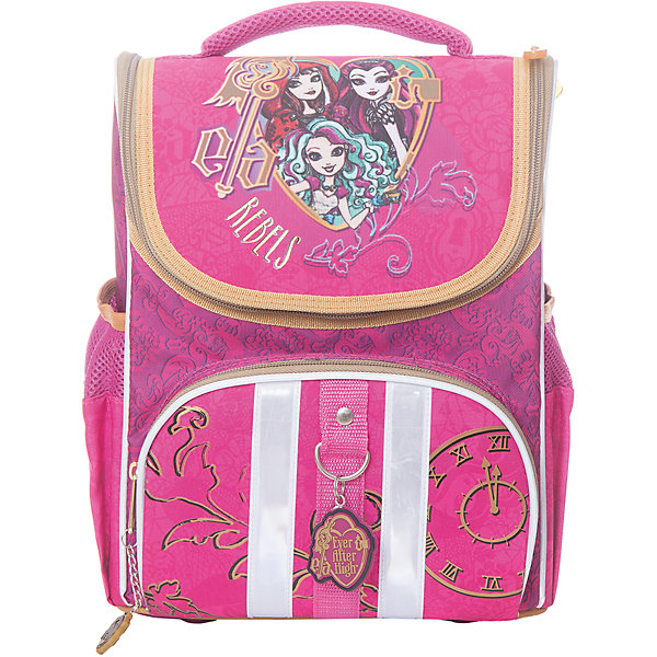 Ранец с эргономичной спинкой Ever After High Ранец с эргономичной спинкой Ever After HighРанцы<br>Характеристики товара:<br><br>• серия: Prime<br>• принт: Ever After High<br>• для начальной школы<br>• цвет: розовый<br>• материал: полиэстер, пластик<br>• спинка: эргономичная<br>• размер изделия: 32х25х12 см<br>• вес в кг: 600гр<br>• страна бренда: Германия<br>• страна изготовитель: Китай<br><br>Ранец Erich Krause Prime - удобный ранец для школьников младших классов, отличающийся легким весом и наличием эргономичной спинки. <br><br>У ранца одно основное отделение с разделителями для тетрадей, блокнотов, дневника. В нем помещаются альбомы и папки формата А4. В переднем кармане на молнии можно разместить пенал. По бокам сетчатые кармашки. Крышка откидывается полностью, облегчая доступ к содержимому ранца.<br><br>Жесткая спинка поддерживает прямо спину для правильного развития неокрепшего позвоночника в юном возрасте.<br>Светоотражающие элементы на карманах и лямках гарантируют безопасность при движении в темное время суток.<br><br>Ранец с эргономичной спинкой Ever After High можно купить в нашем интернет-магазине.<br><br>Ширина мм: 360<br>Глубина мм: 270<br>Высота мм: 200<br>Вес г: 1026<br>Возраст от месяцев: 72<br>Возраст до месяцев: 96<br>Пол: Женский<br>Возраст: Детский<br>SKU: 6842681